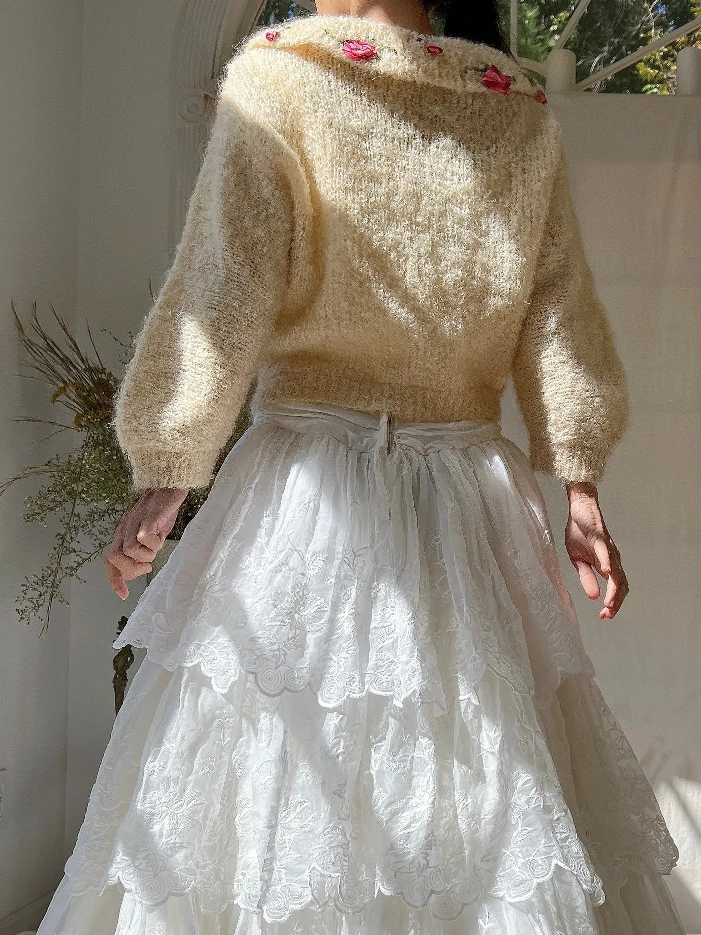 1950s Mohair Rosette Cardigan - S