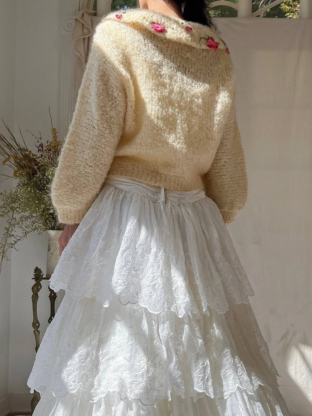 1950s Mohair Rosette Cardigan - S