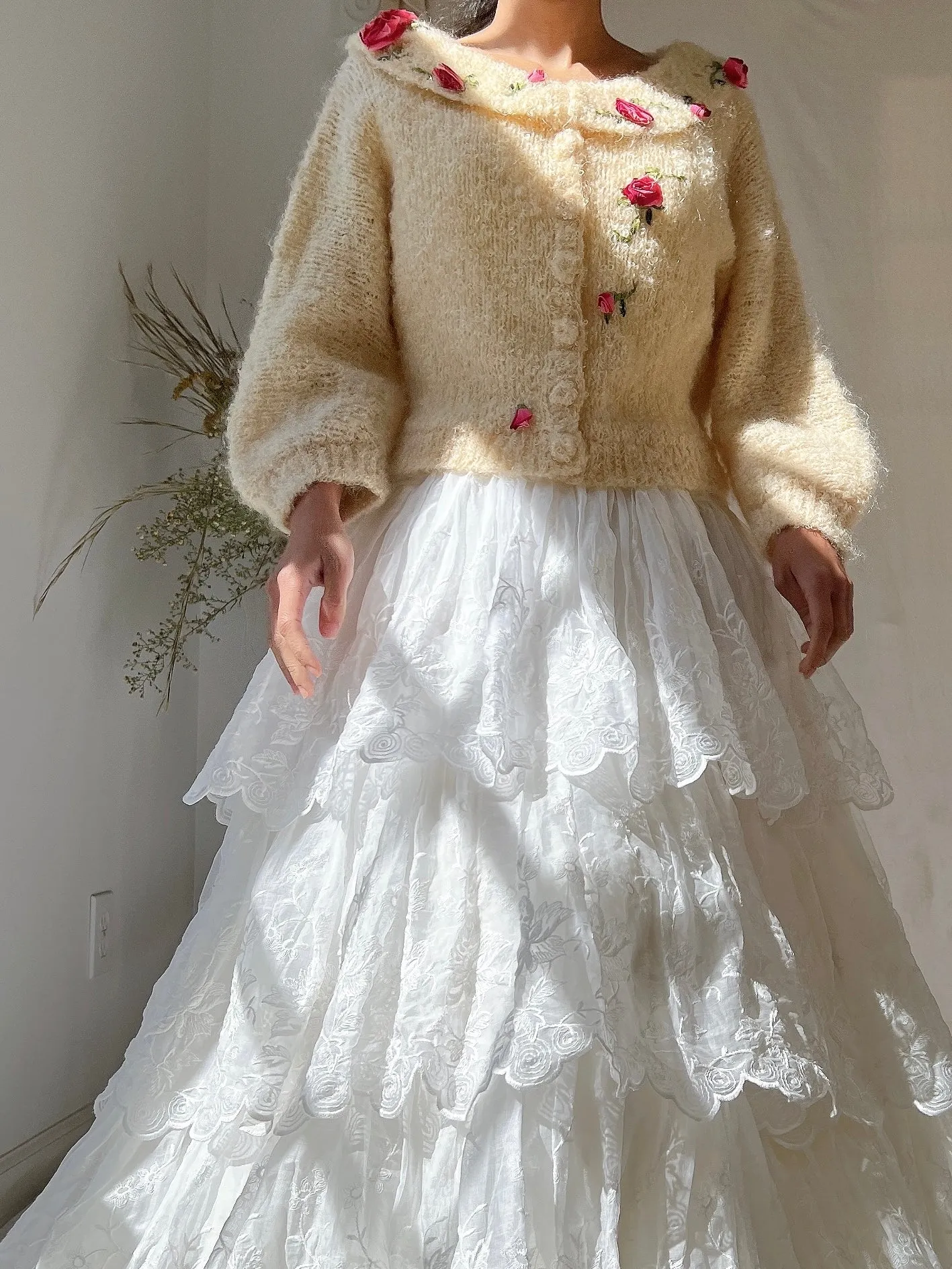 1950s Mohair Rosette Cardigan - S