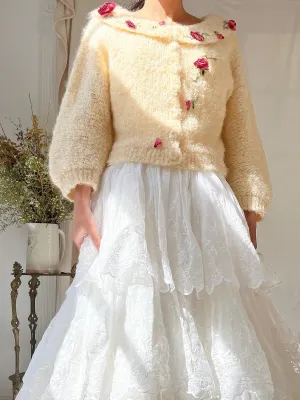 1950s Mohair Rosette Cardigan - S