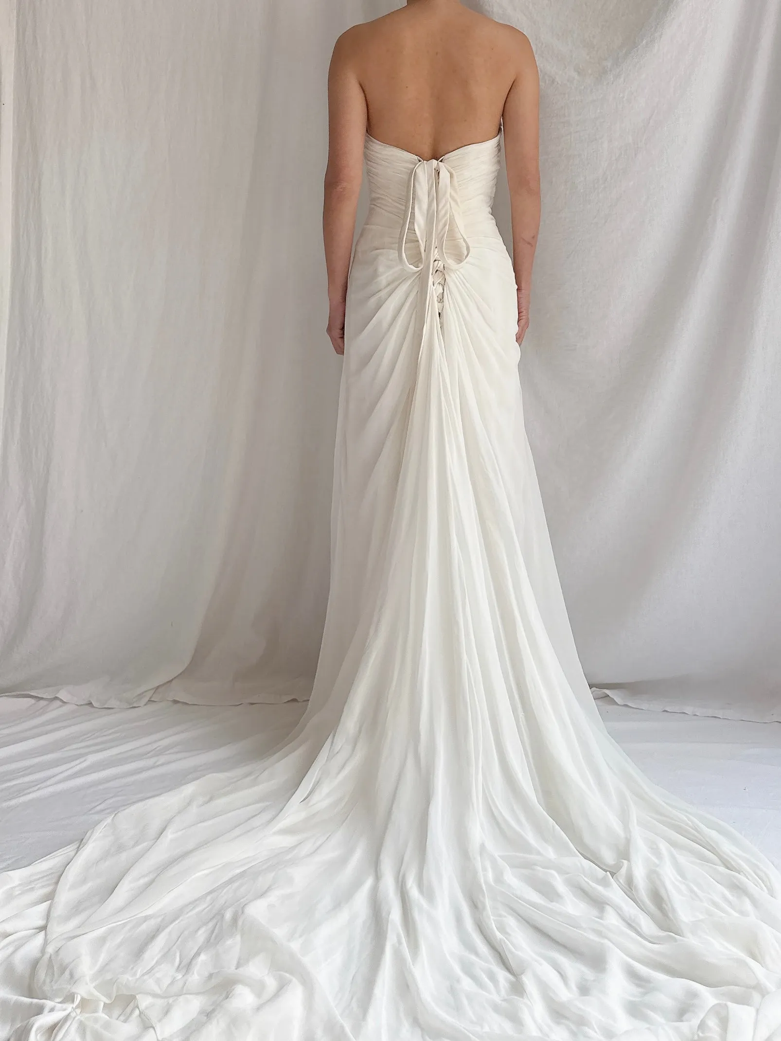 1990s Maggie Sotero Couture Chiffon Gown - XS-S