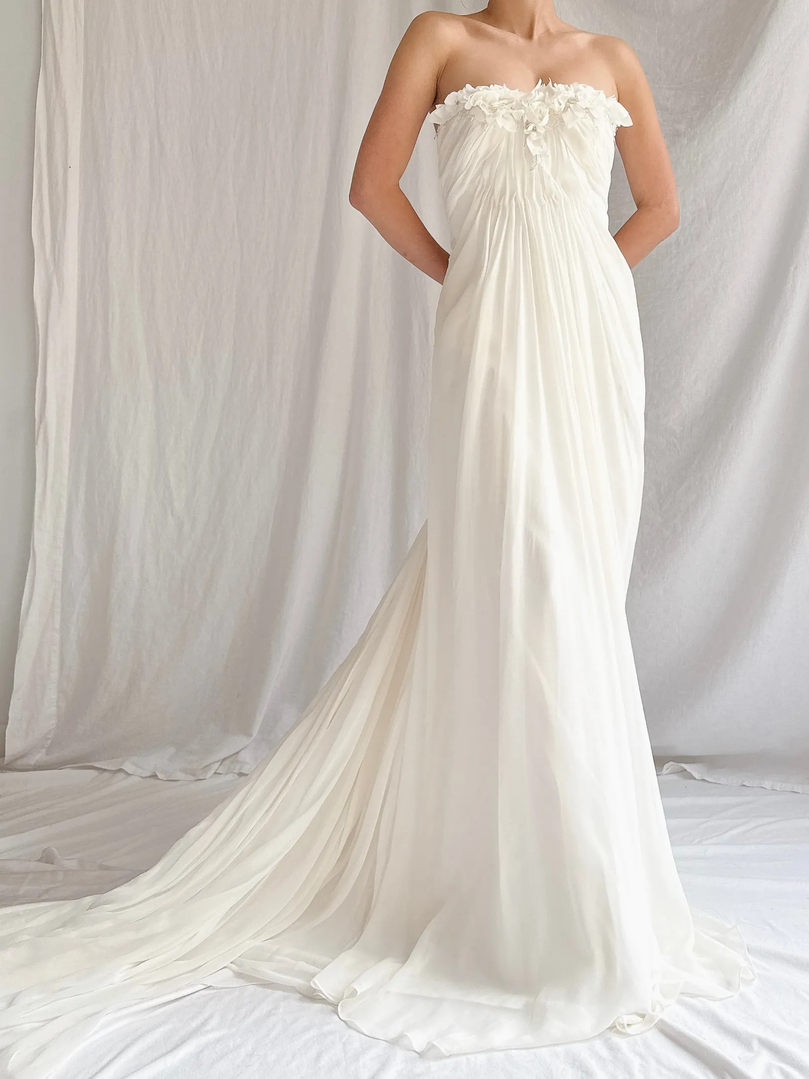 1990s Maggie Sotero Couture Chiffon Gown - XS-S