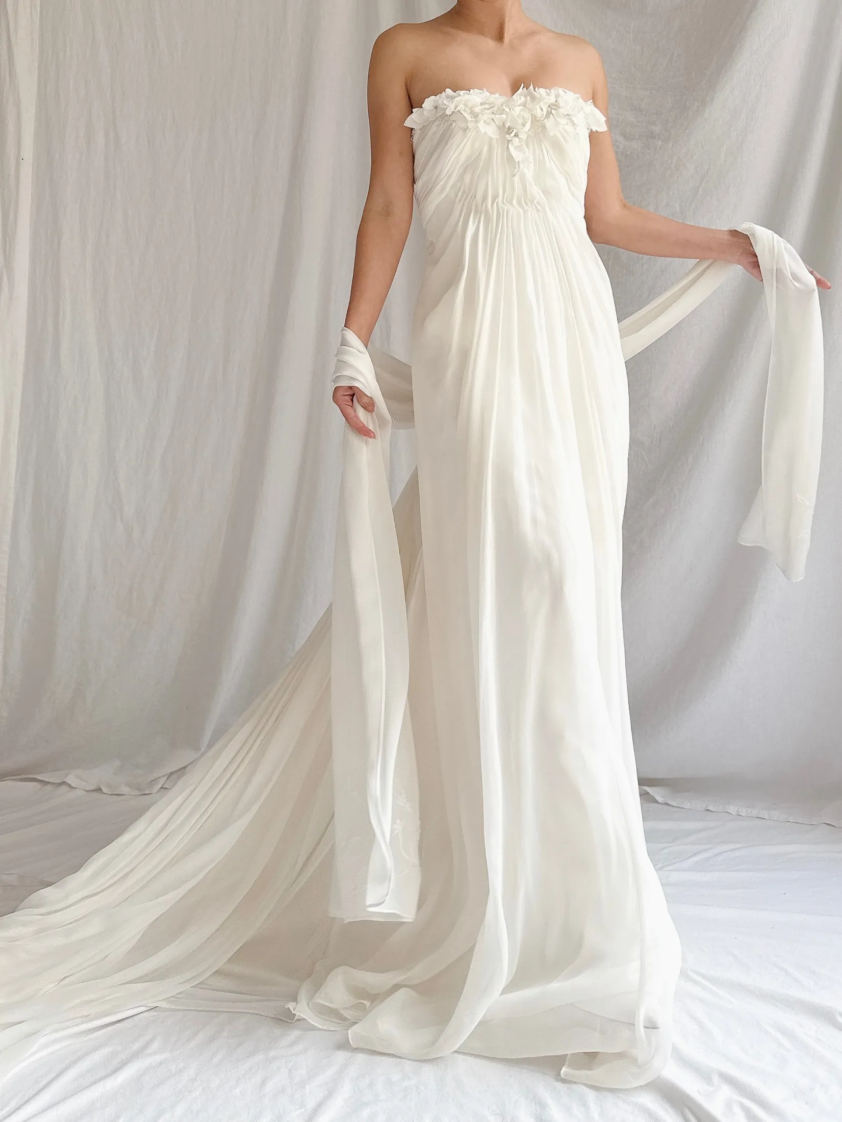 1990s Maggie Sotero Couture Chiffon Gown - XS-S