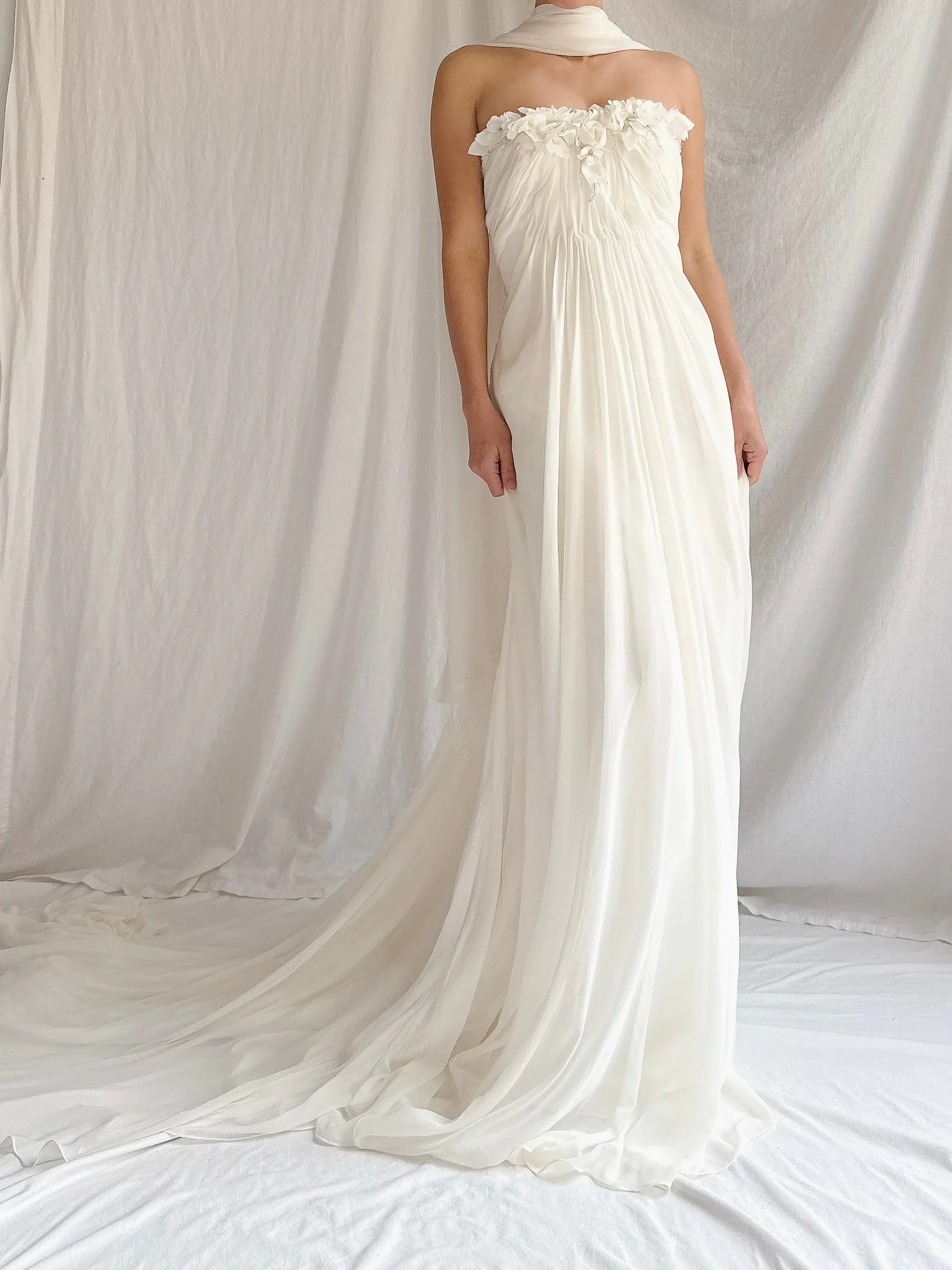 1990s Maggie Sotero Couture Chiffon Gown - XS-S