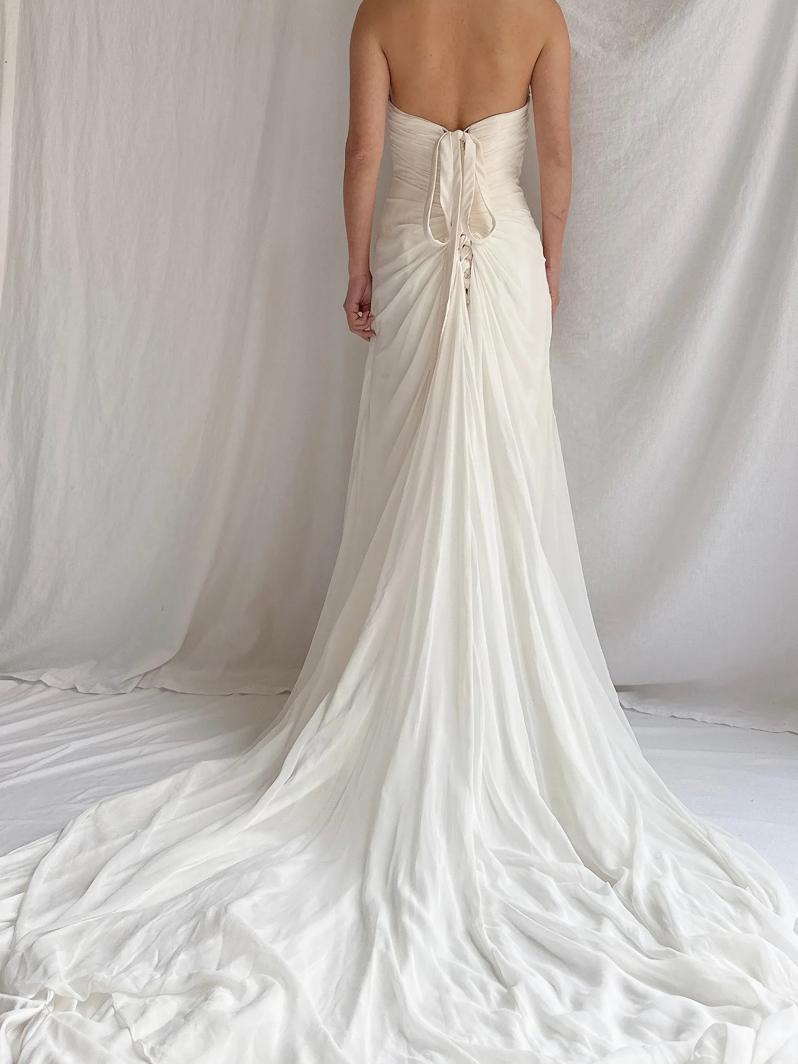 1990s Maggie Sotero Couture Chiffon Gown - XS-S