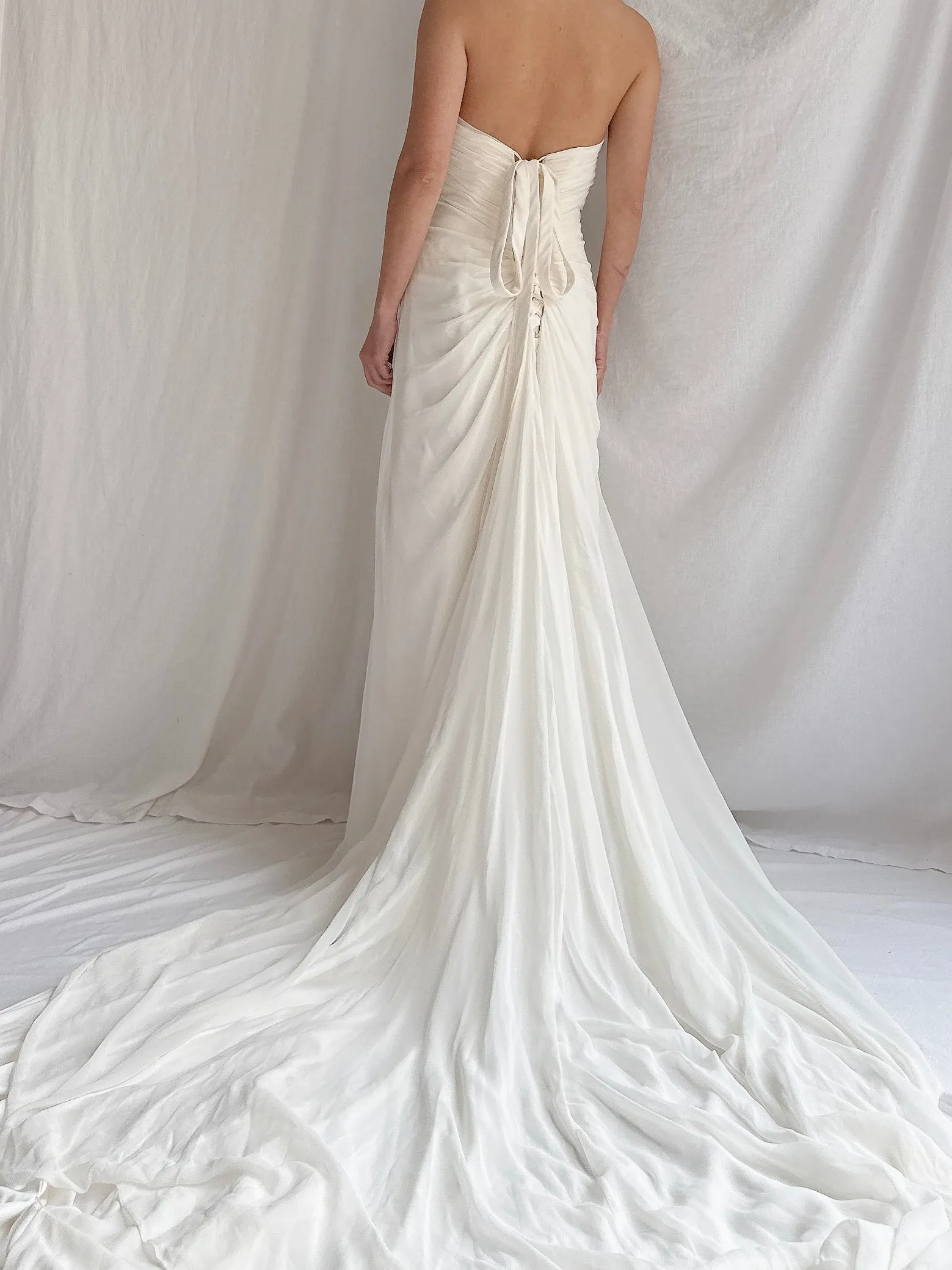 1990s Maggie Sotero Couture Chiffon Gown - XS-S