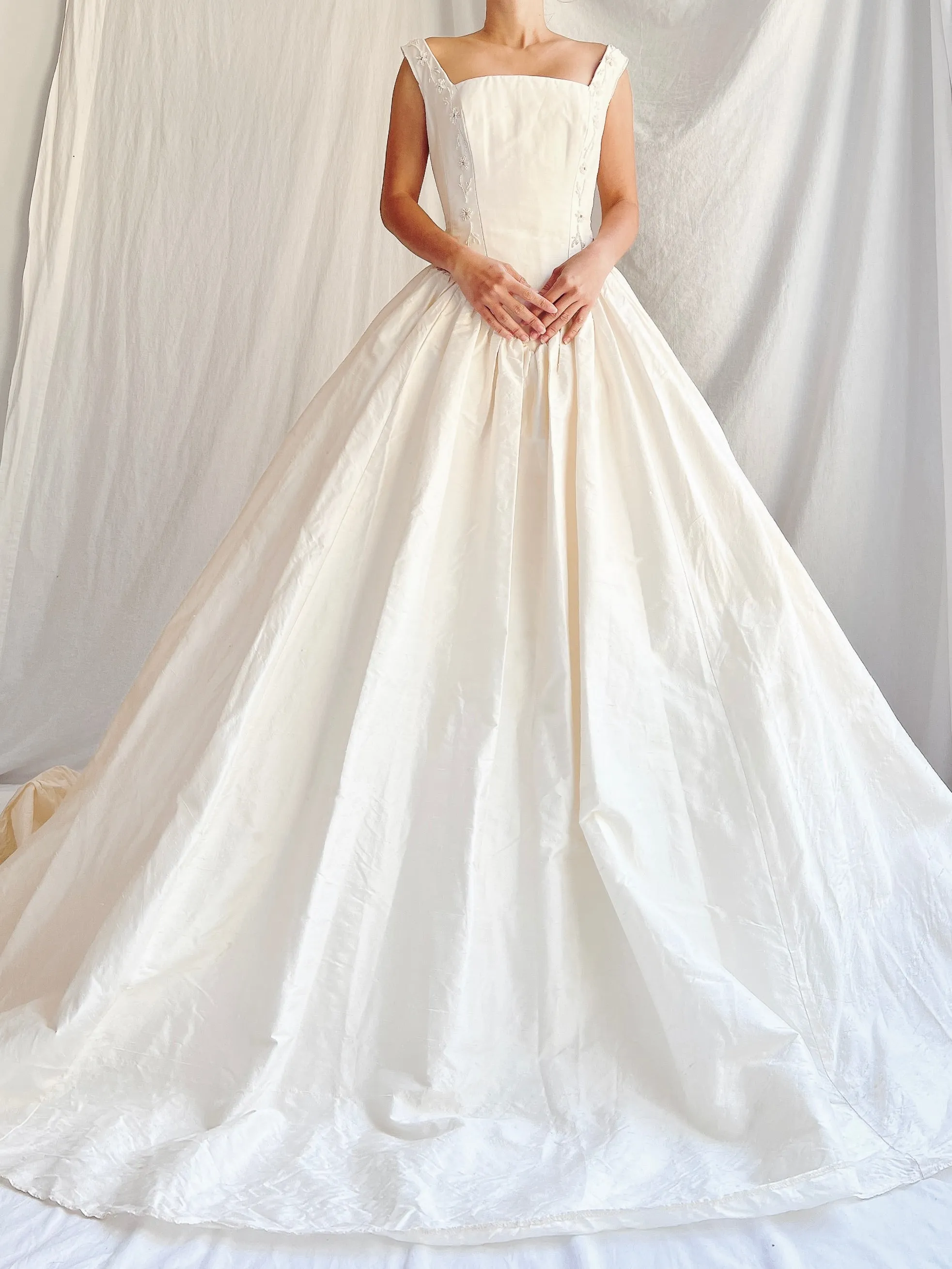 90s Silk Basque Waist Gown - M/8