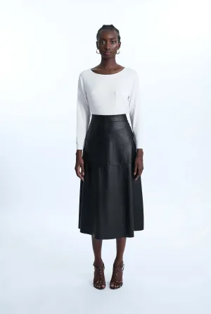 A Line Faux  Leather Skirt
