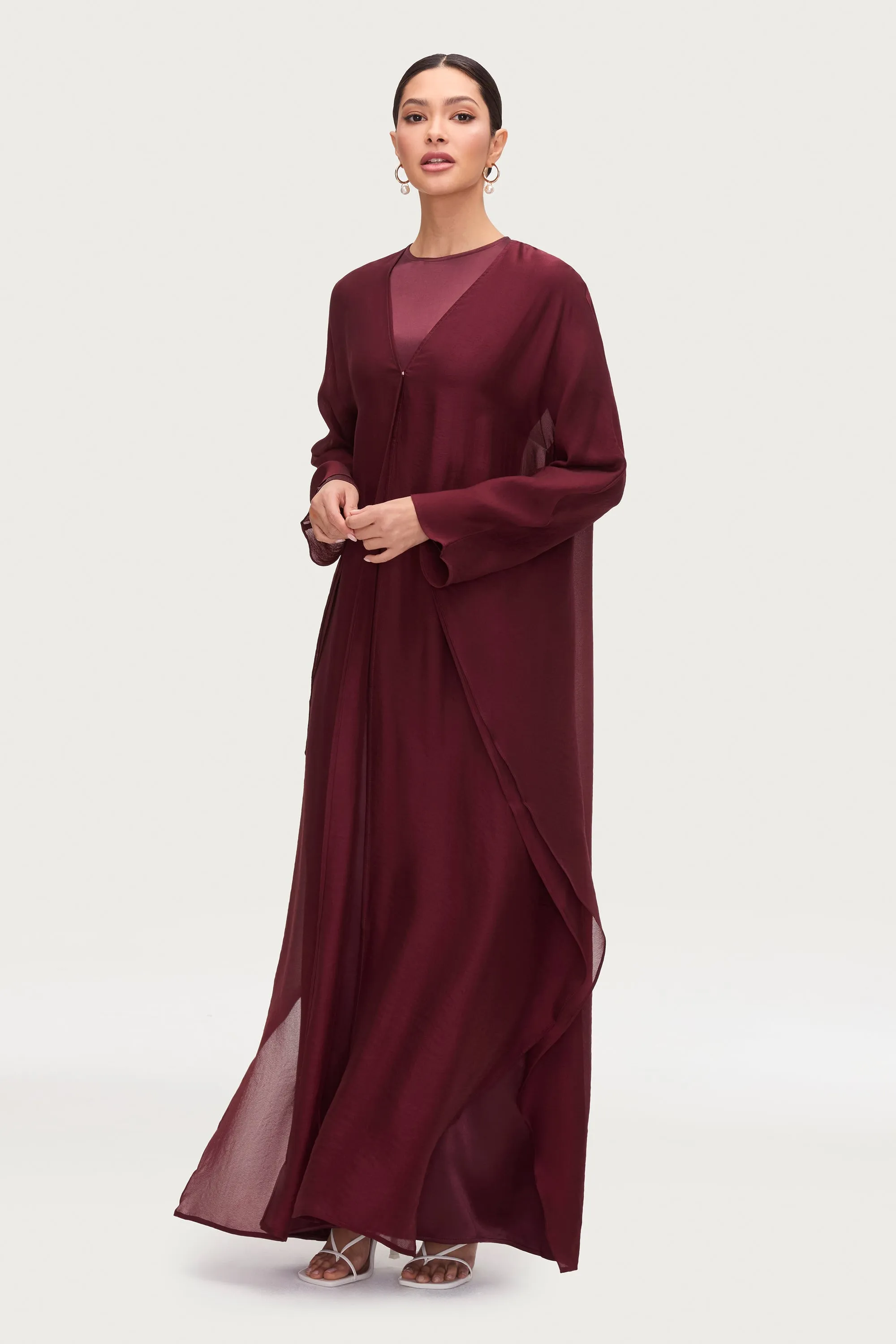 Ahlam Silk Abaya & Dress Set - Karaz
