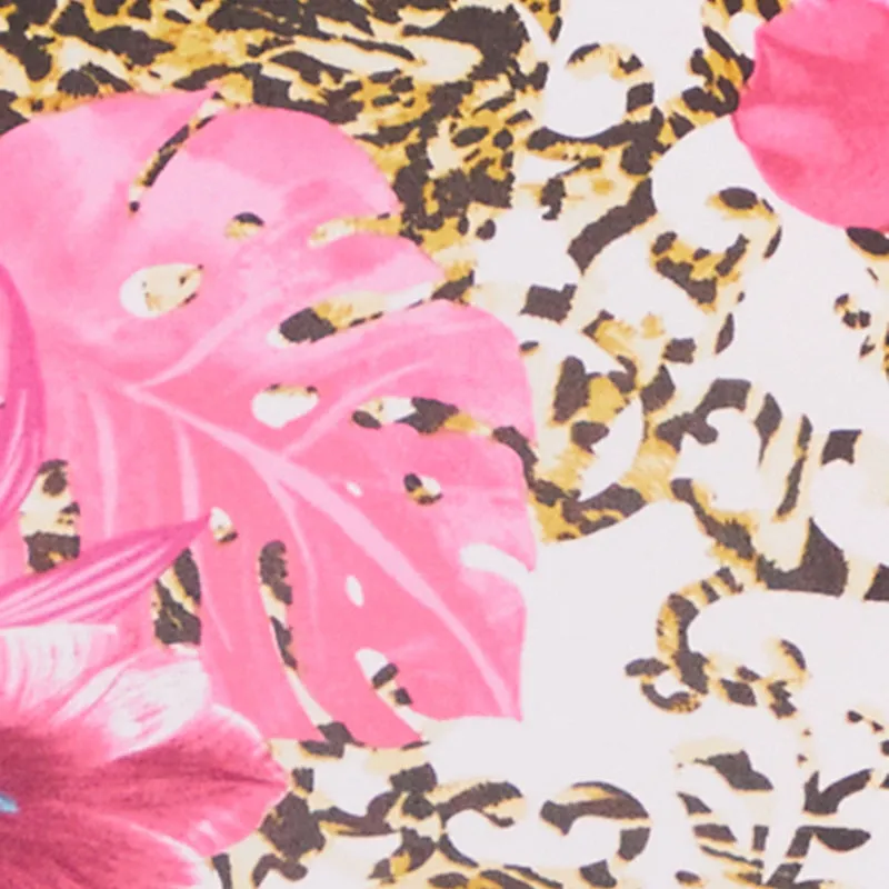 Animal Floral Print Maxi Tube Dress