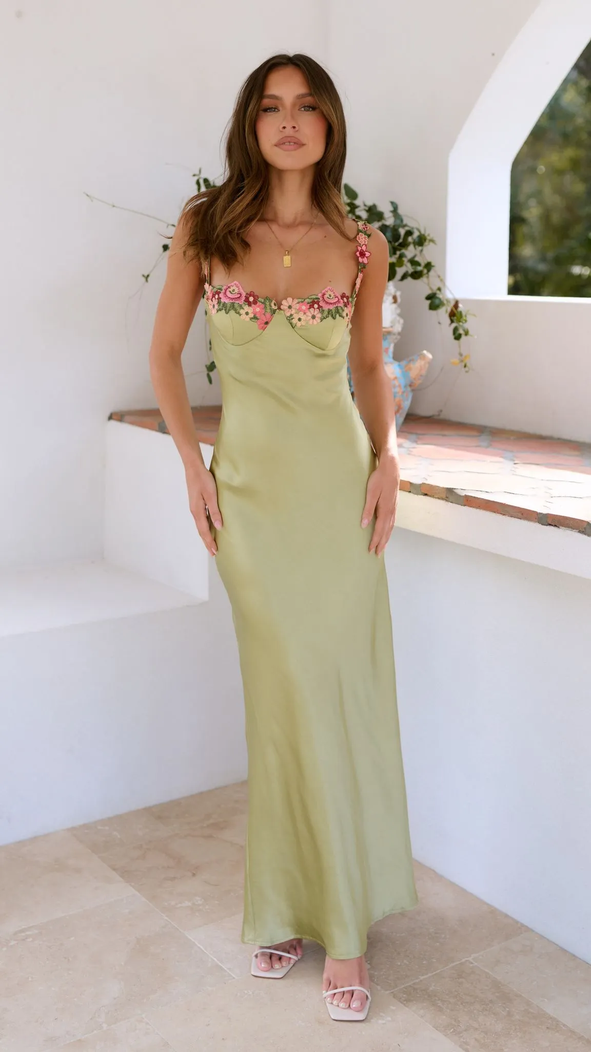 Aurora Maxi Dress - Lime