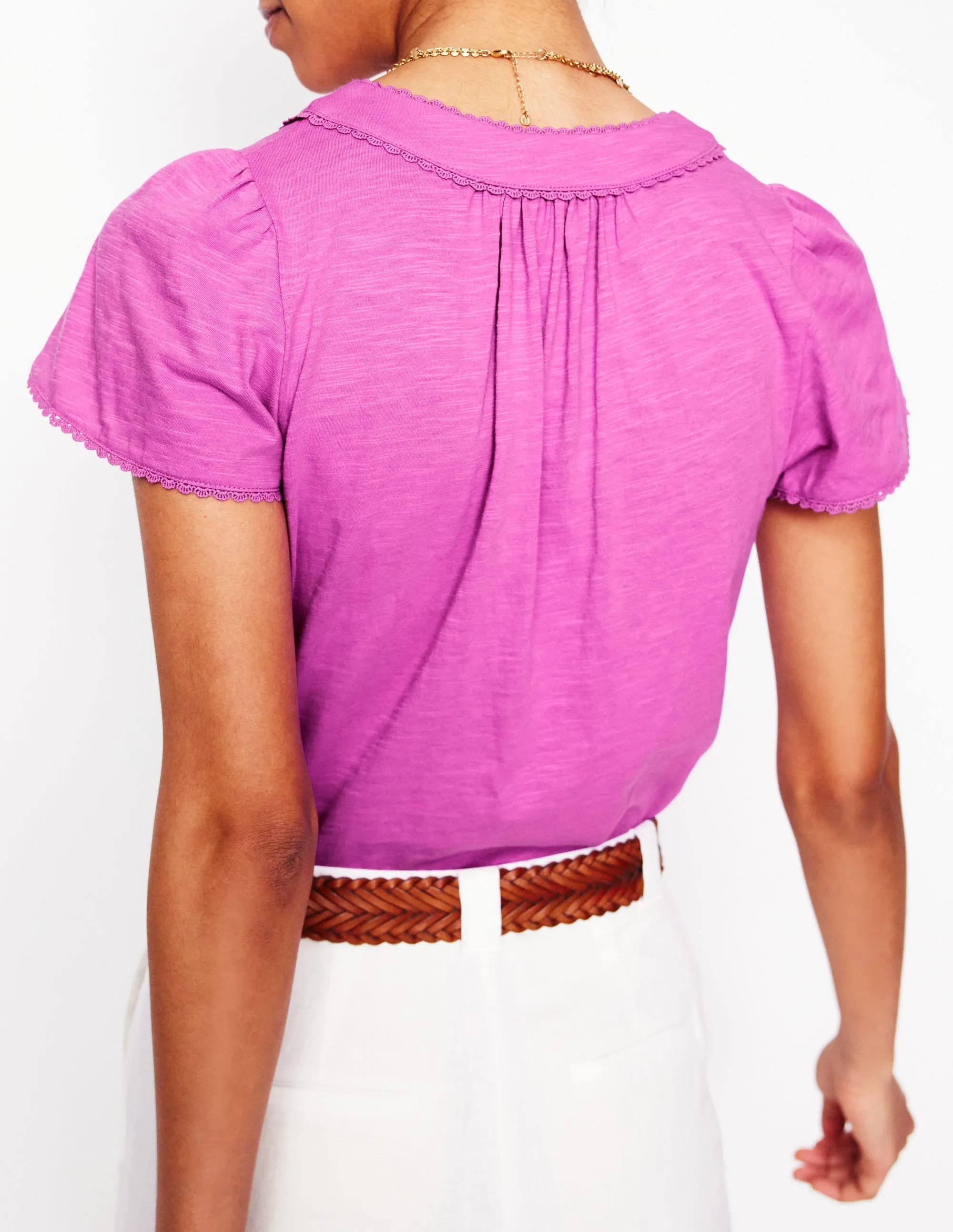 Ava Short Sleeve Top-Radiant Orchid