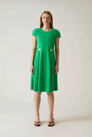 Button Green Dress