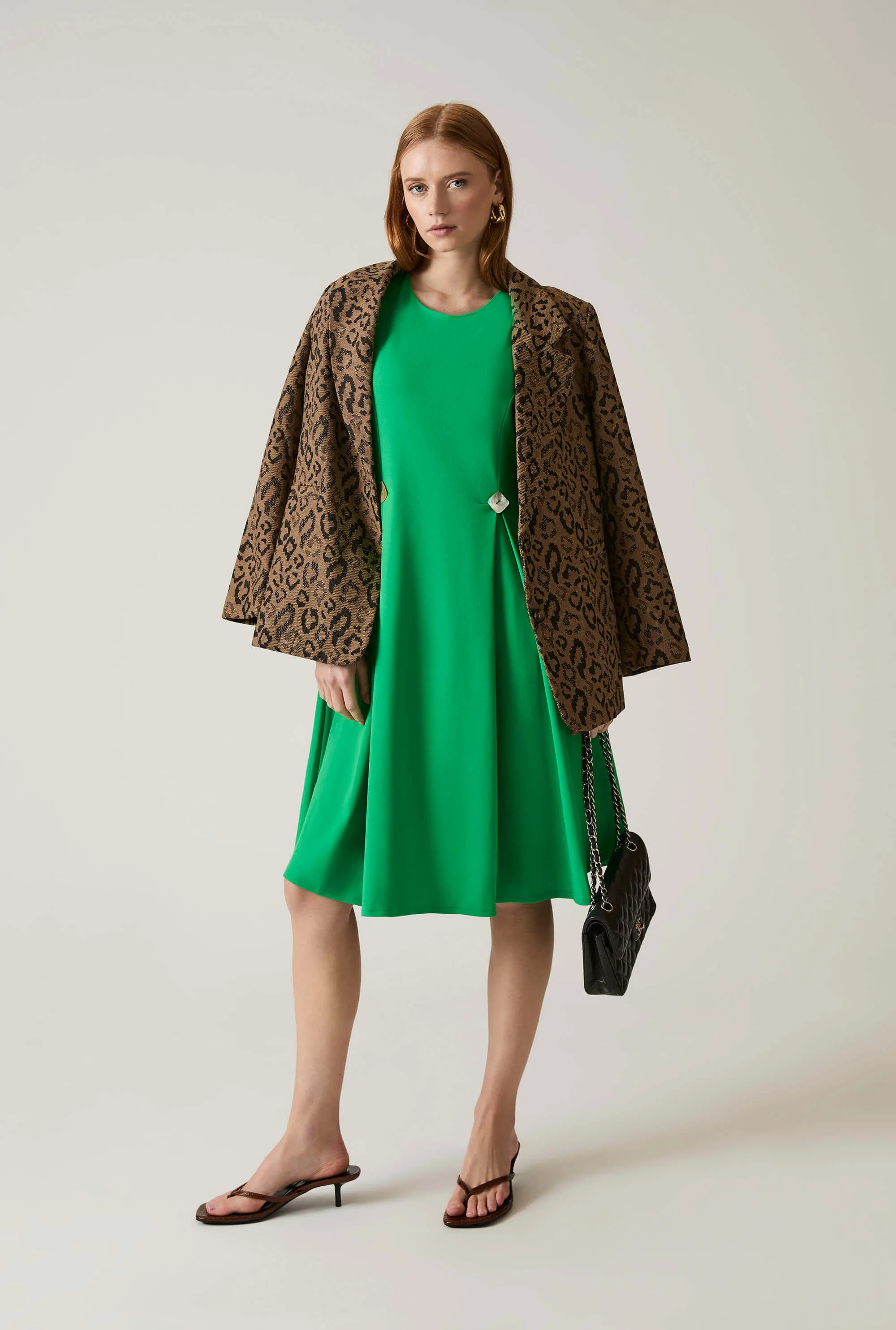 Button Green Dress