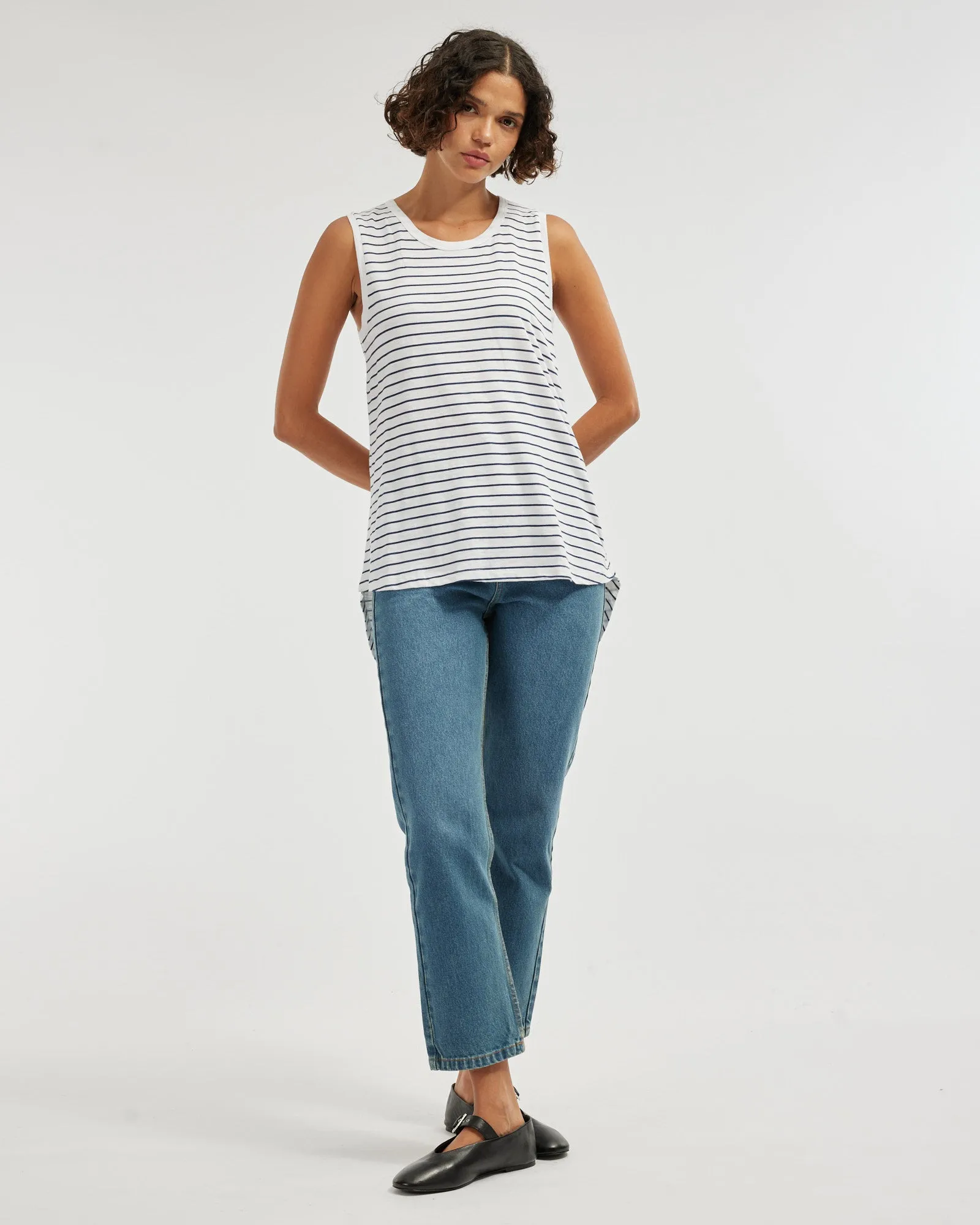 Claudia Longline Tank - Stripe