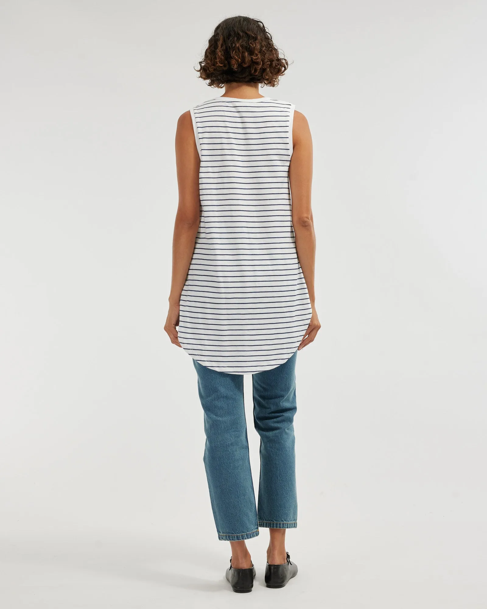 Claudia Longline Tank - Stripe