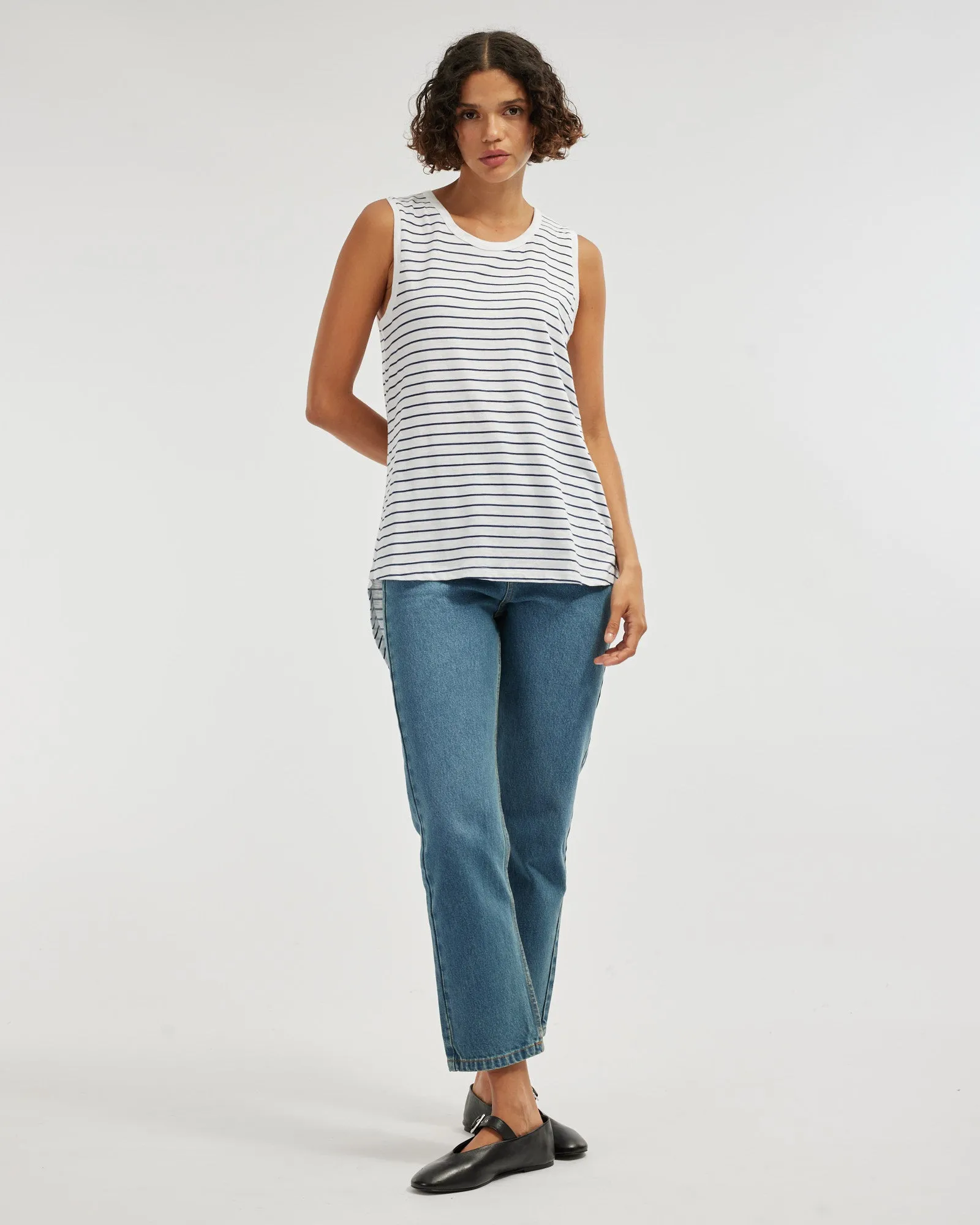 Claudia Longline Tank - Stripe