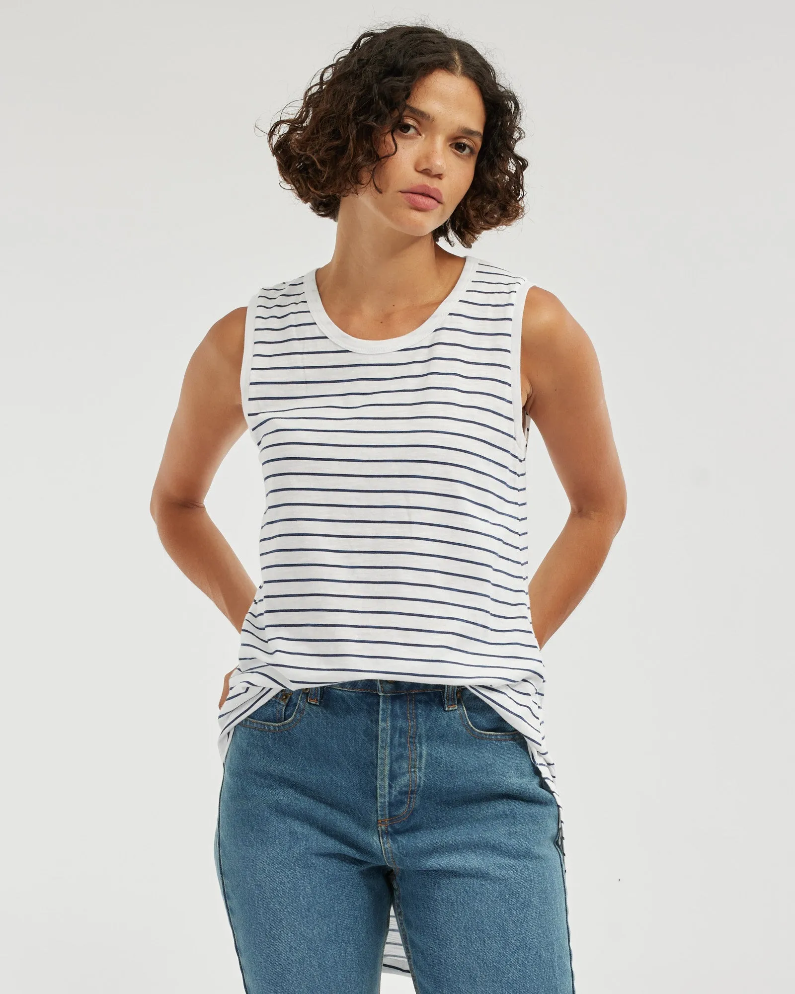 Claudia Longline Tank - Stripe