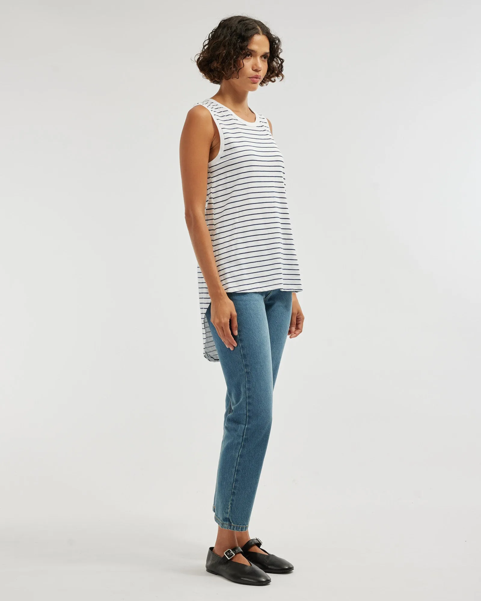 Claudia Longline Tank - Stripe