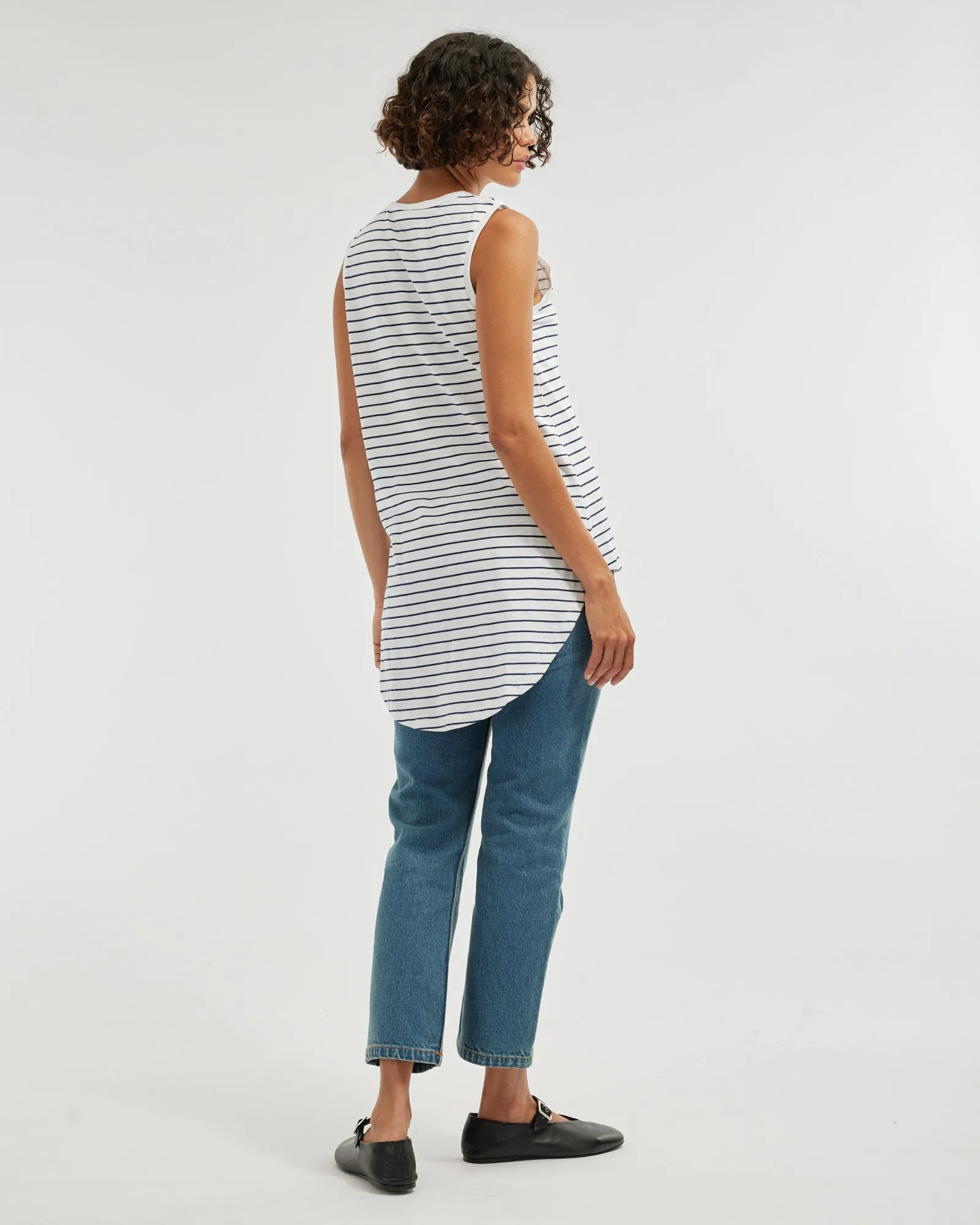 Claudia Longline Tank - Stripe
