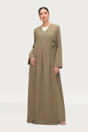 Dania Crossover Tie Open Abaya -Za'atar