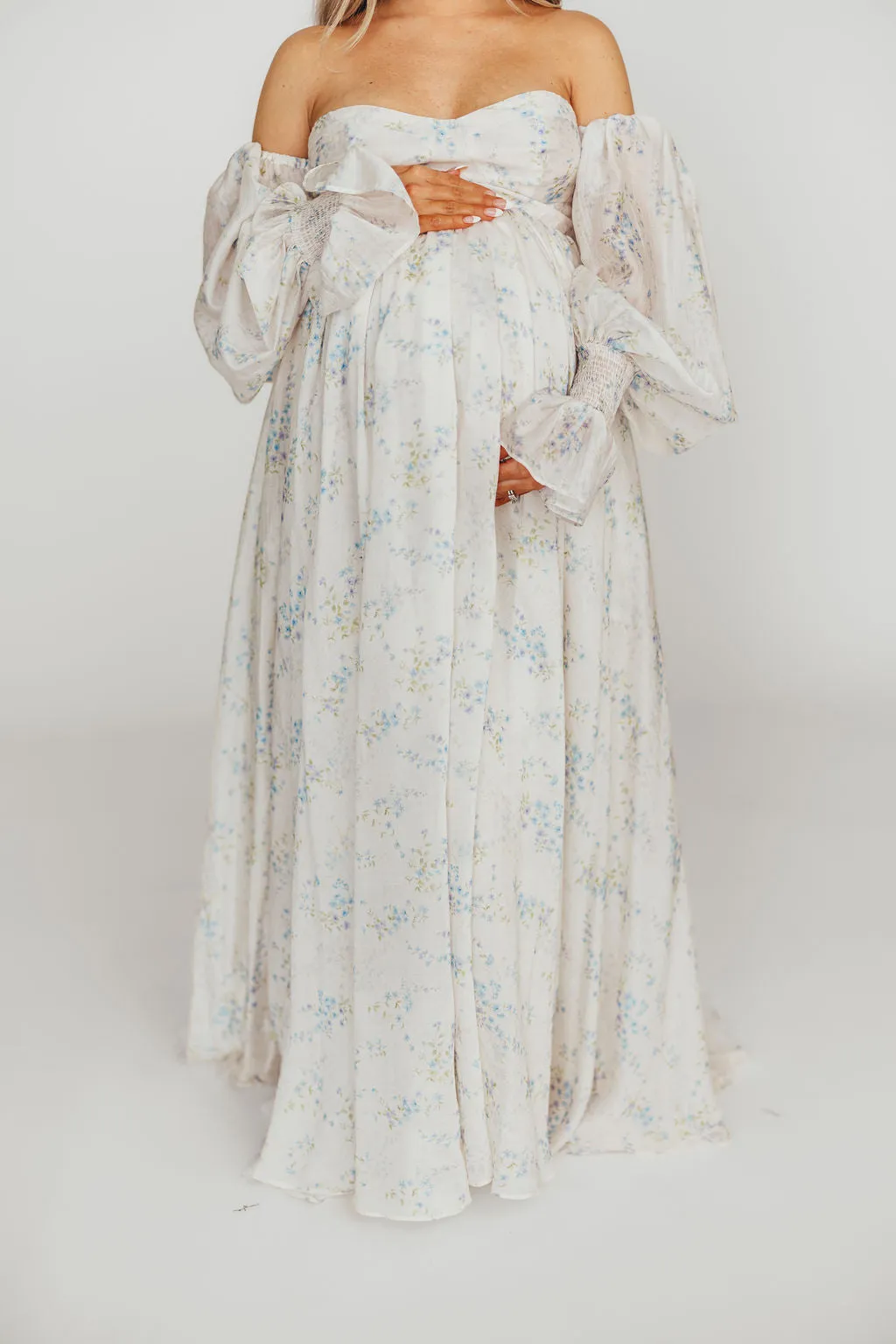 Dear Skye Baby Floral Dress in Blue - Bump Friendly (Small Restock Coming 4/28)