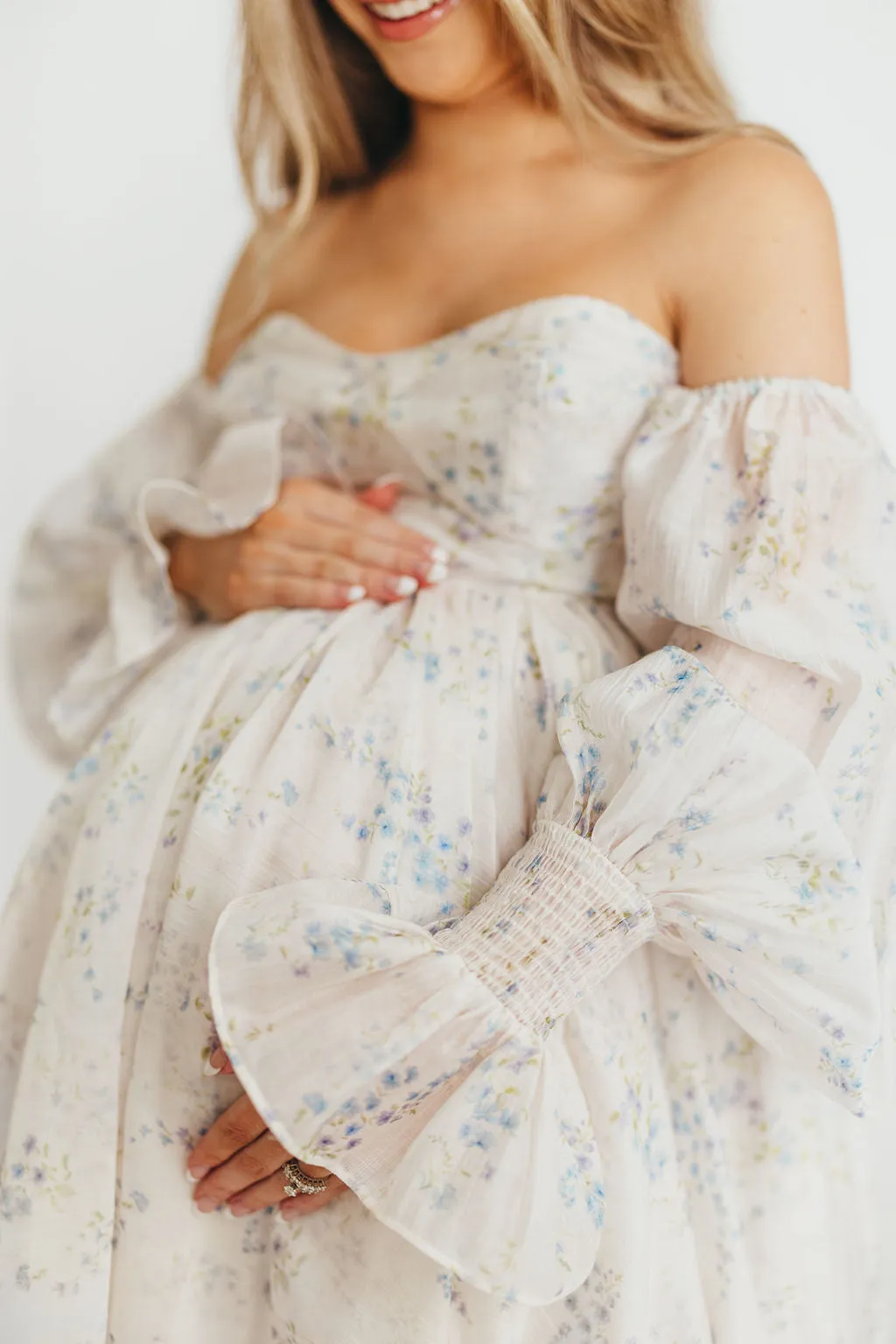 Dear Skye Baby Floral Dress in Blue - Bump Friendly (Small Restock Coming 4/28)