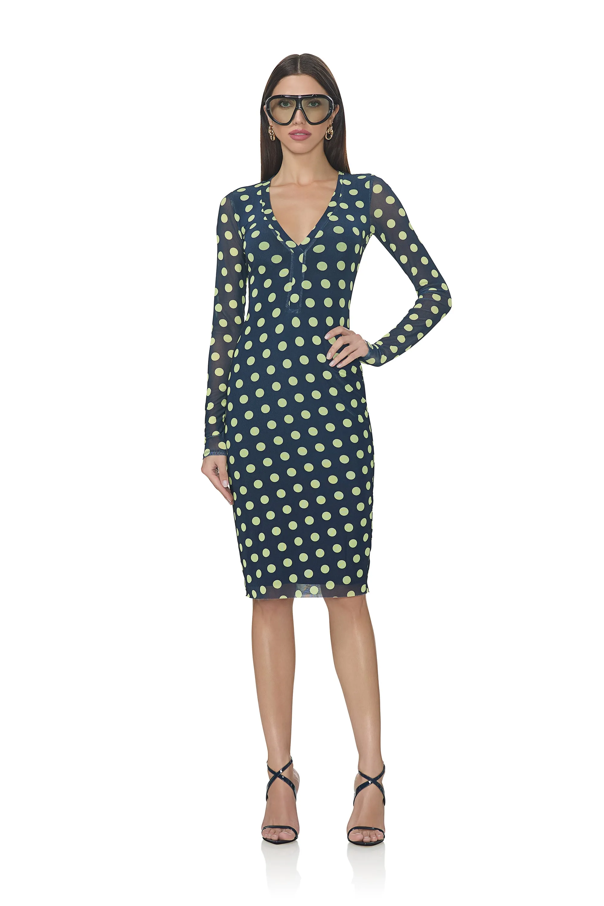 Diane Dress - Navy Dot