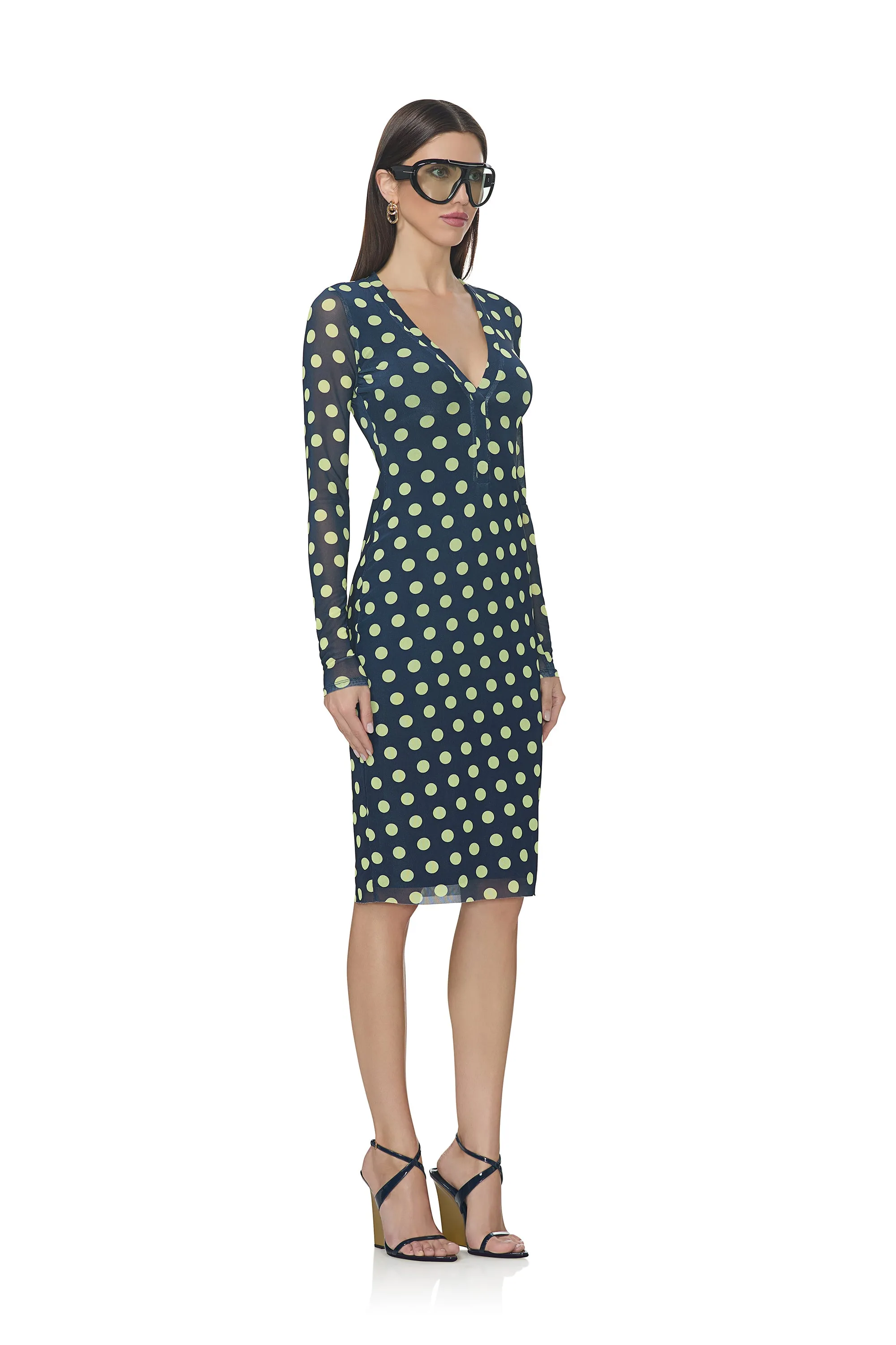 Diane Dress - Navy Dot