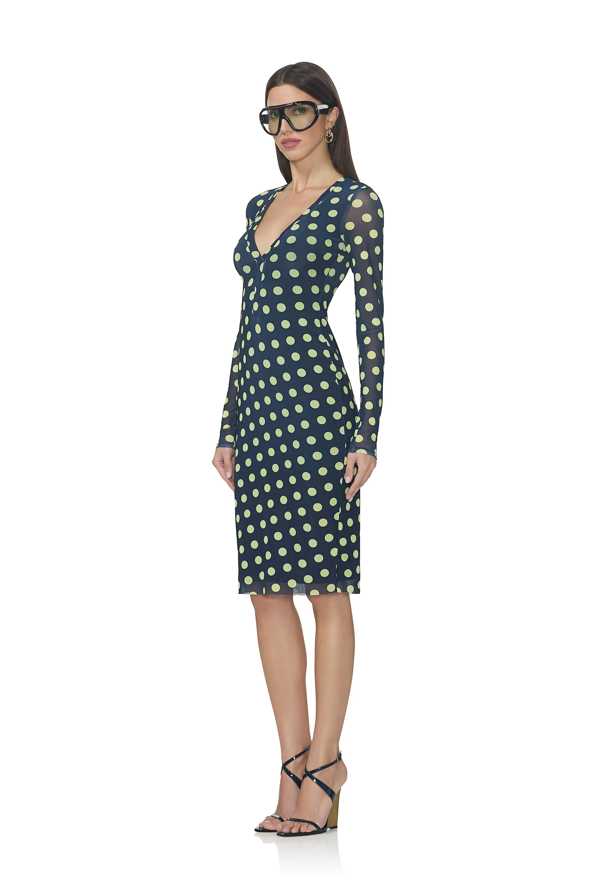 Diane Dress - Navy Dot