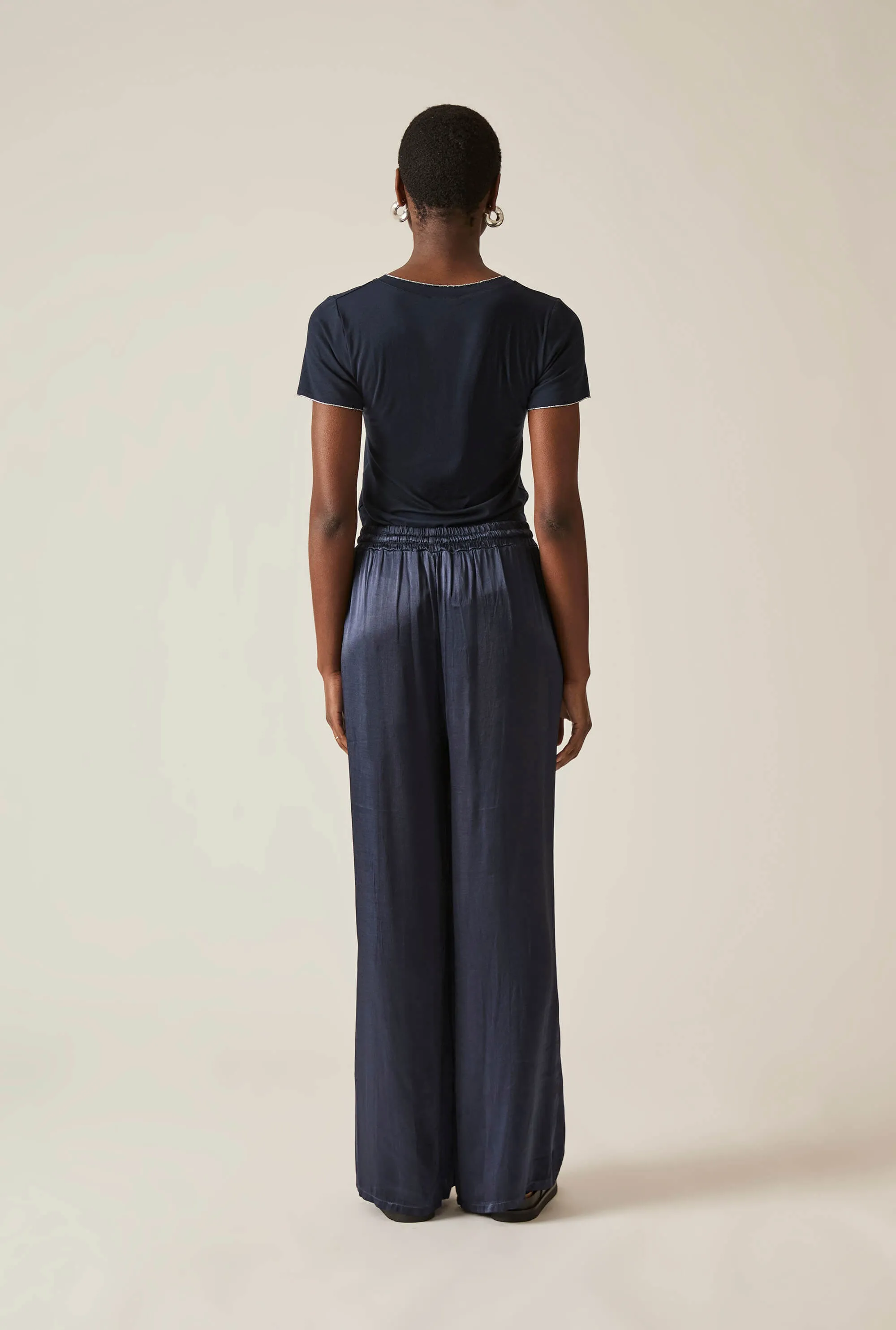 Drawstring Navy Trousers