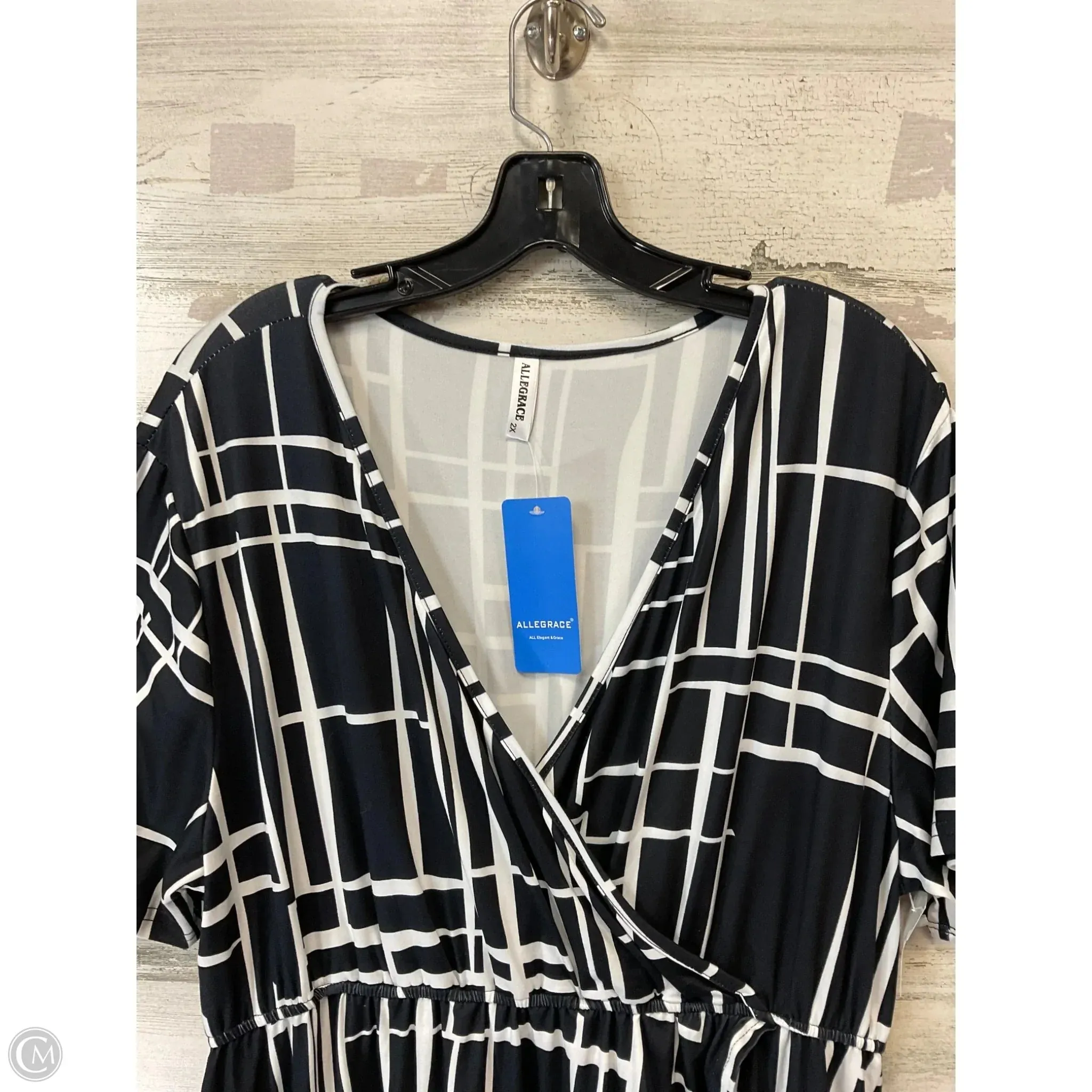 Dress Casual Maxi By ALLEGRACE In Black, Size: 2x