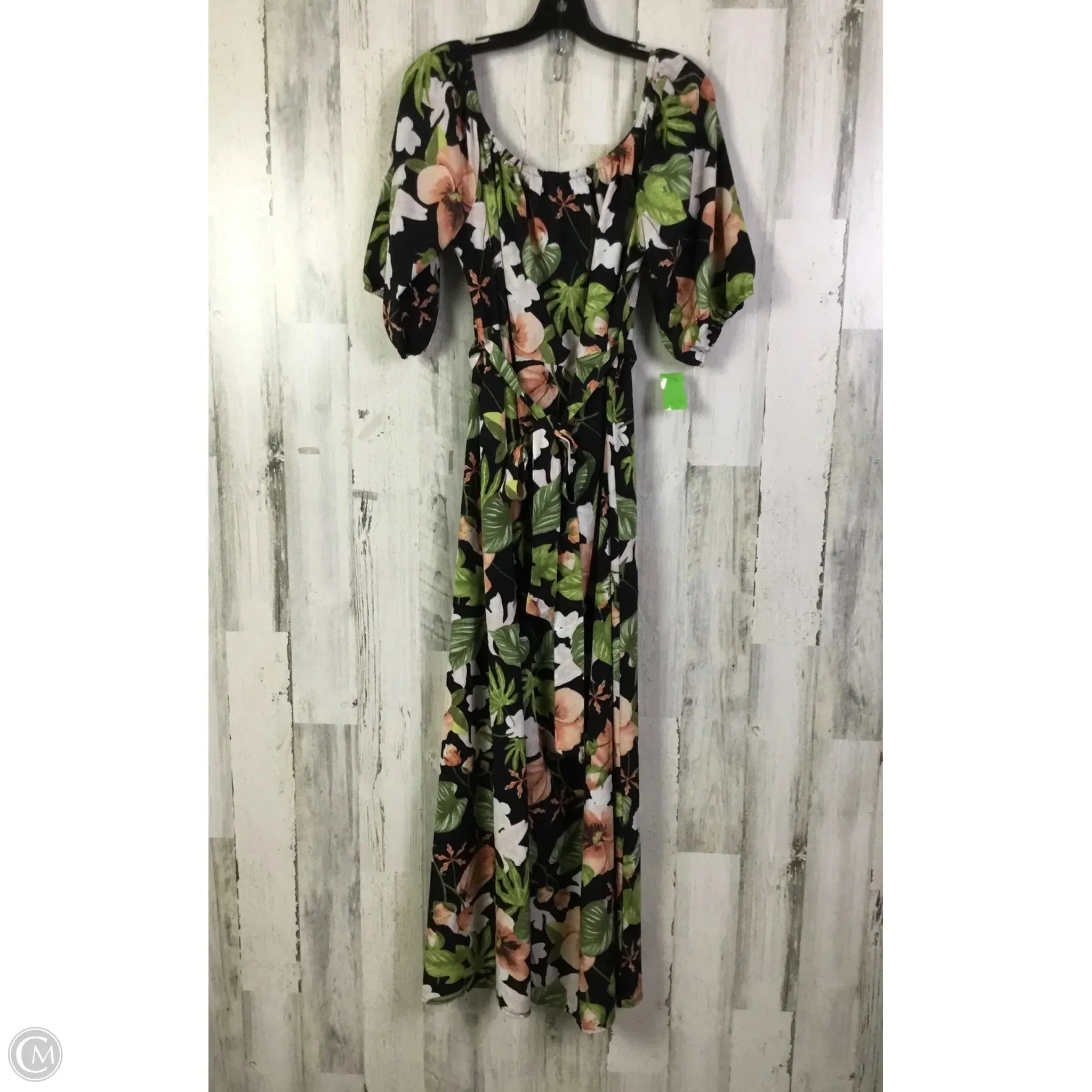 Dress Casual Maxi By Clothes Mentor In Black & Green, Size: 3x