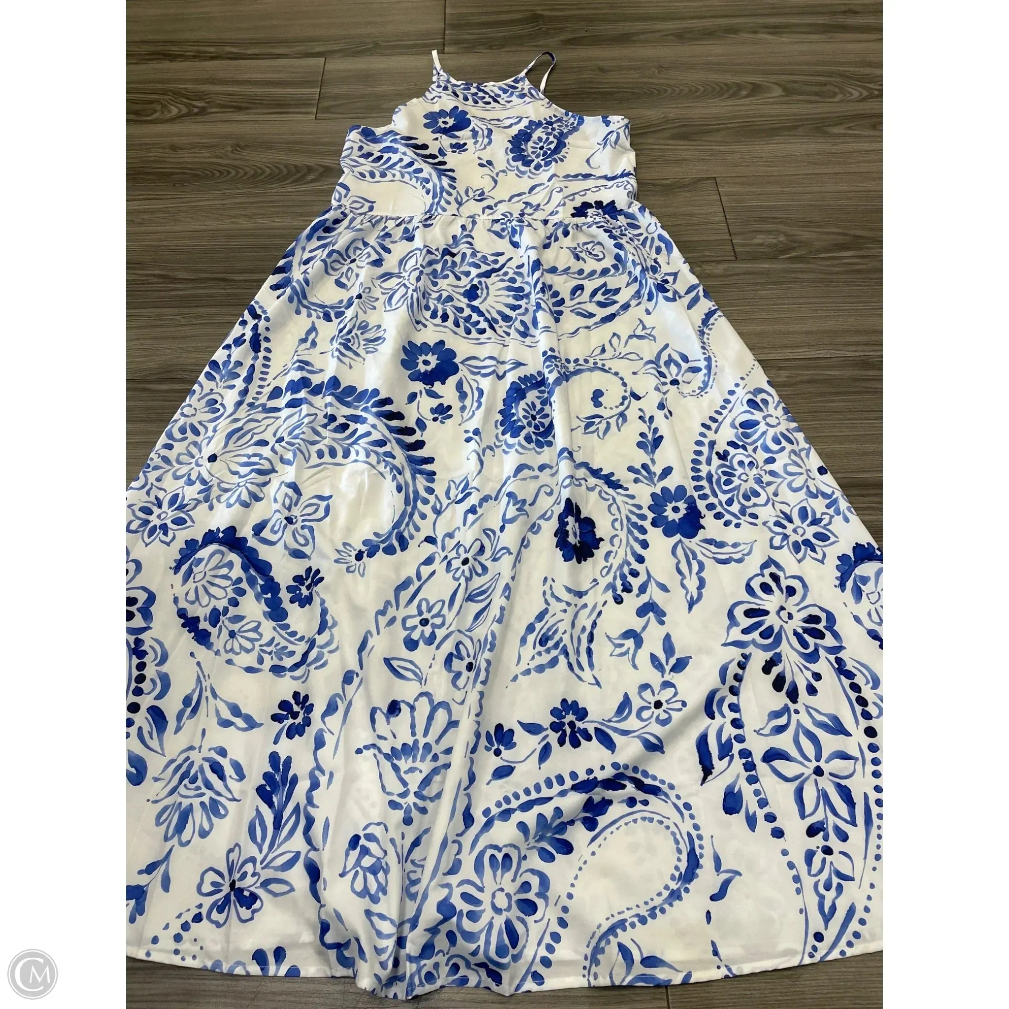 Dress Casual Maxi By Clothes Mentor In Blue & White, Size: Xl