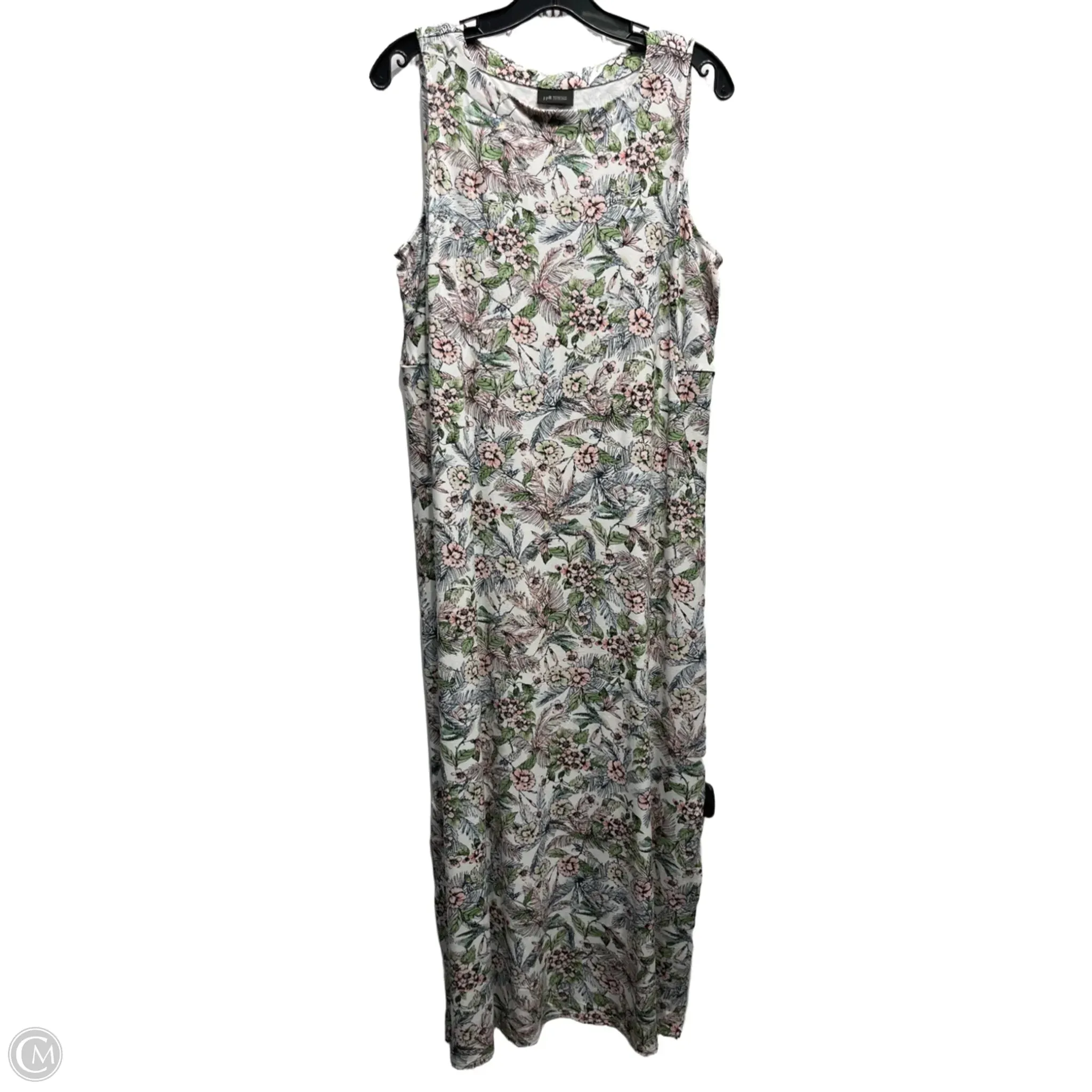 Dress Casual Maxi By J. Jill In Green & Pink, Size: M