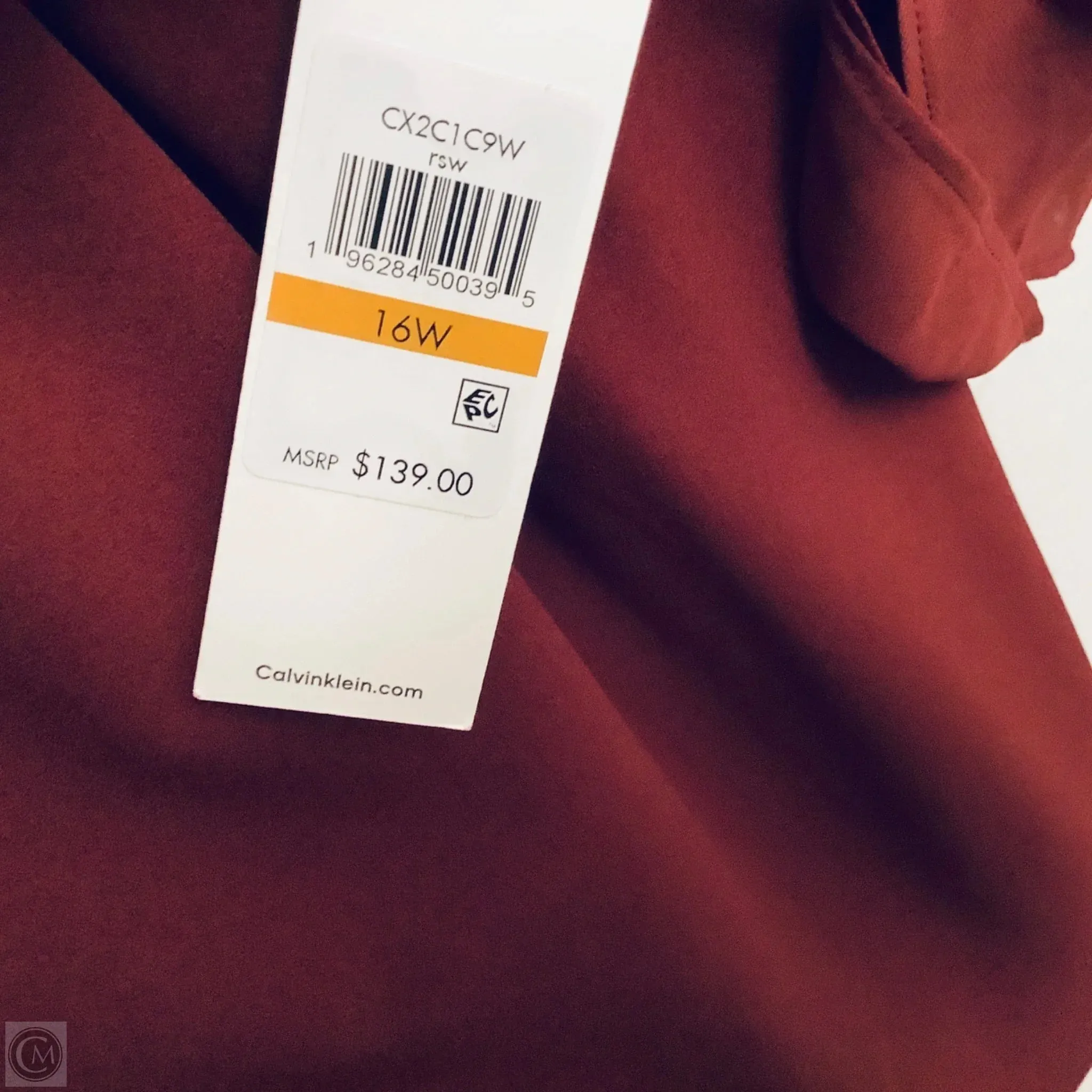 Dress Casual Midi By Calvin Klein In Maroon, Size: Xxl