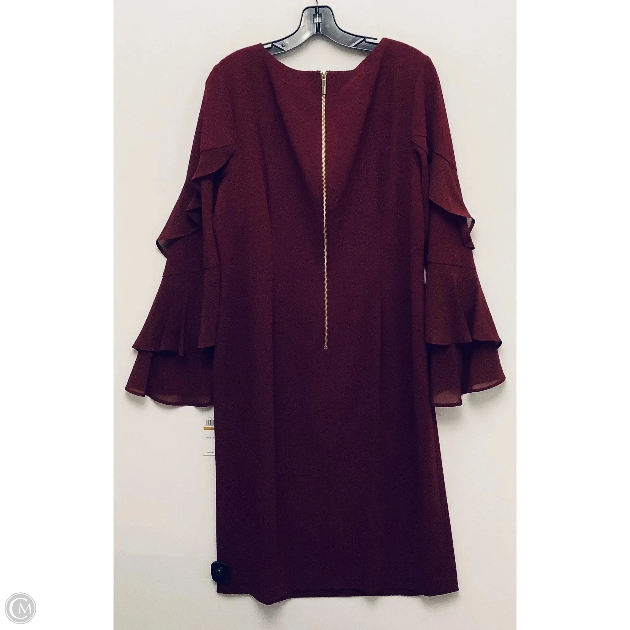 Dress Casual Midi By Calvin Klein In Maroon, Size: Xxl