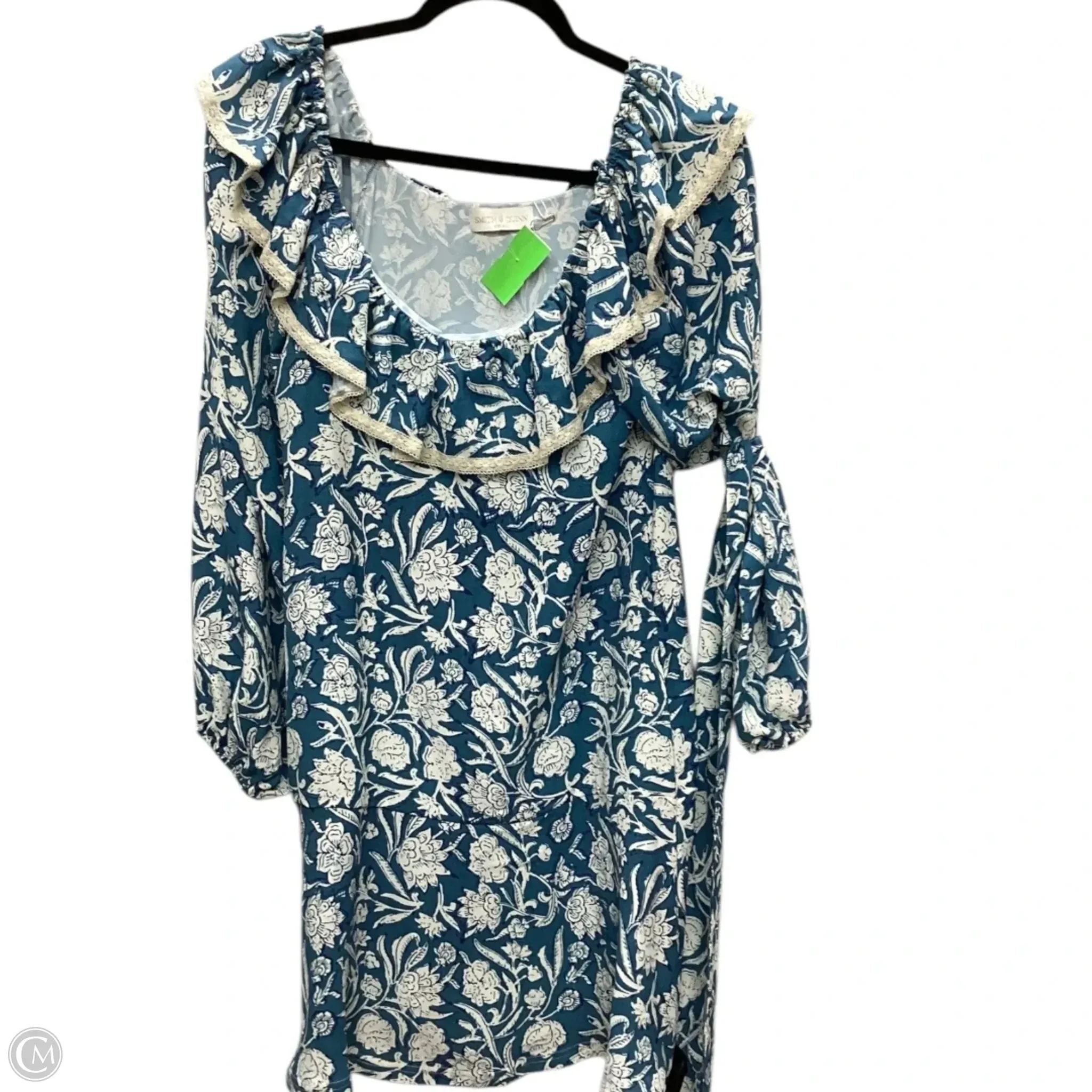 Dress Casual Midi By Cmc In Blue, Size: S