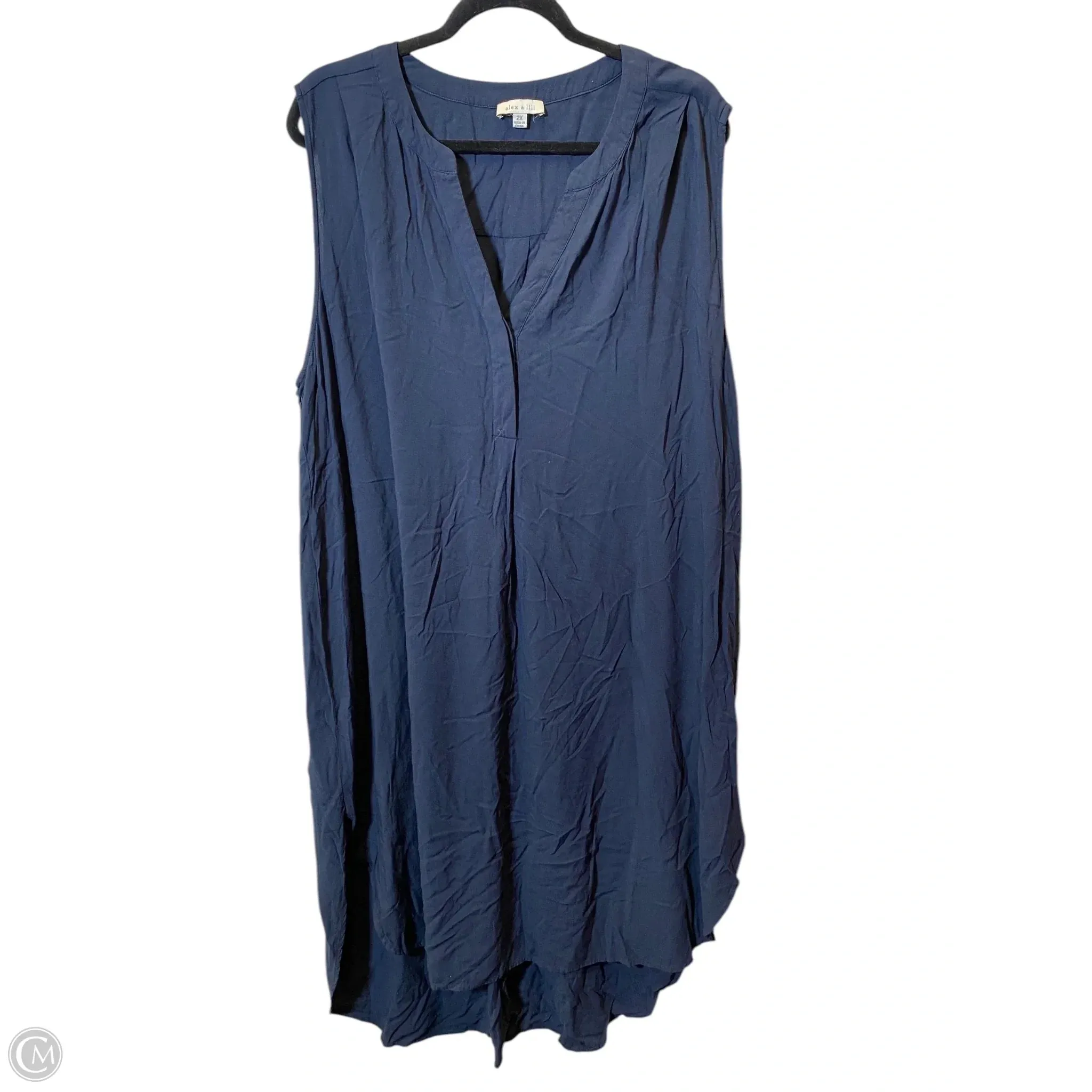 Dress Casual Midi By Cmc In Navy, Size: 2x