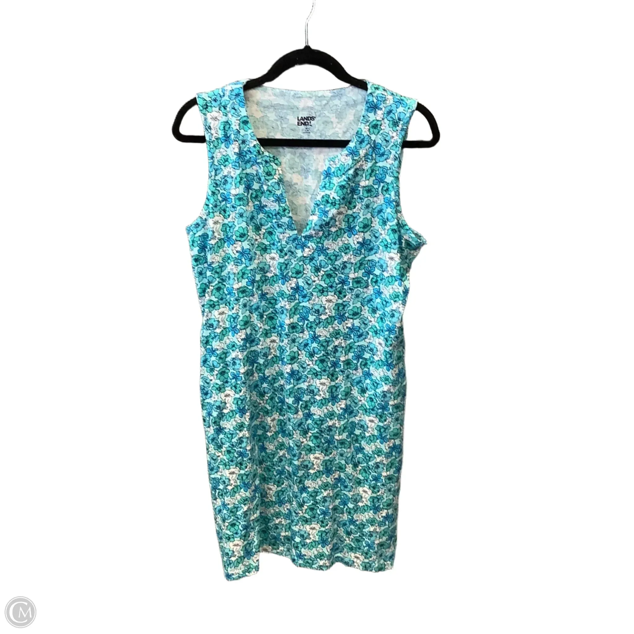 Dress Casual Midi By Lands End In Blue, Size: M