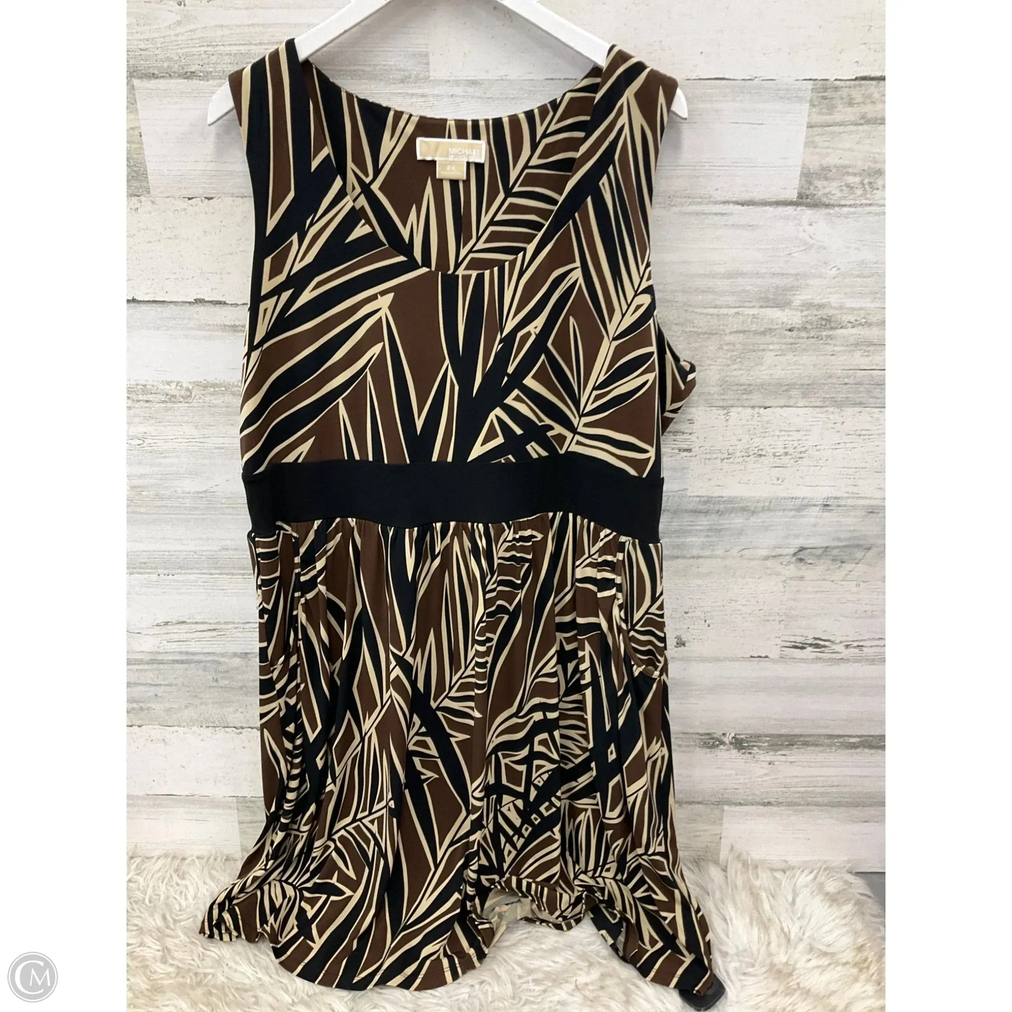 Dress Casual Midi By Michael By Michael Kors In Brown, Size: 2x