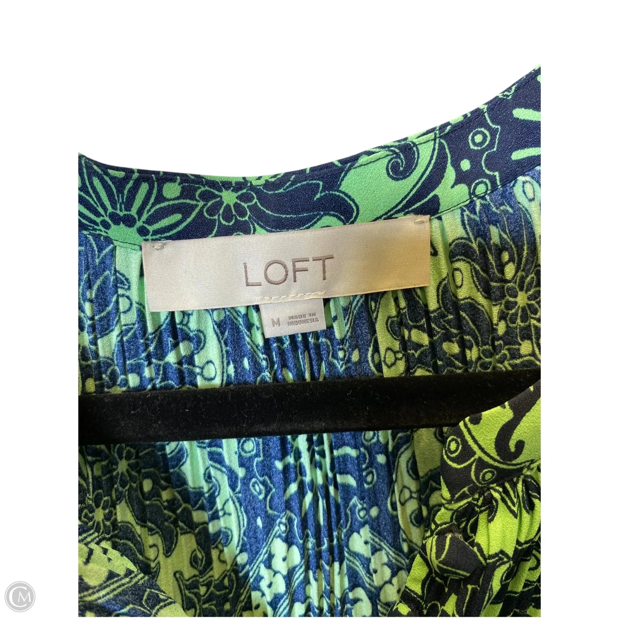 Dress Casual Short By Loft In Blue & Green, Size: M