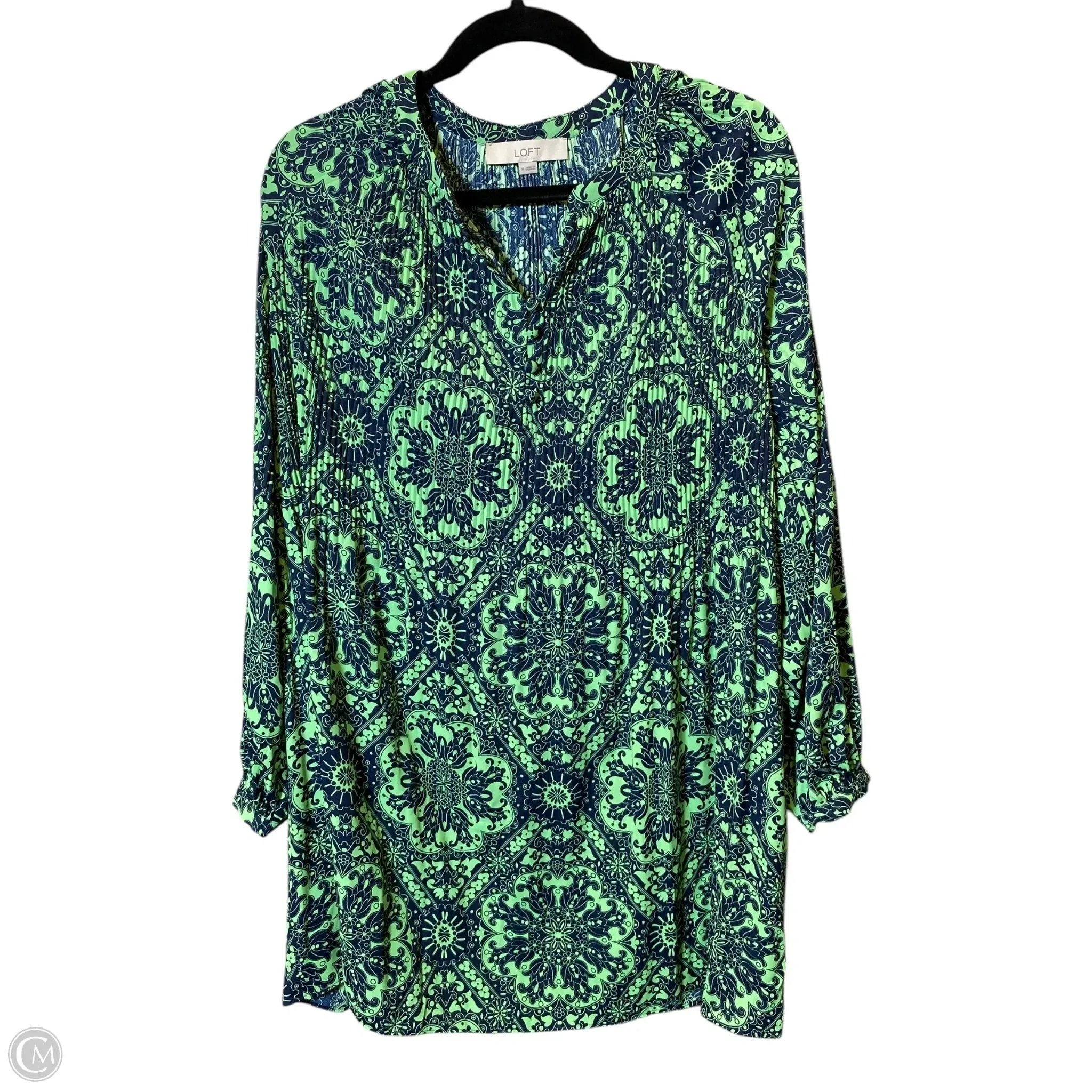 Dress Casual Short By Loft In Blue & Green, Size: M