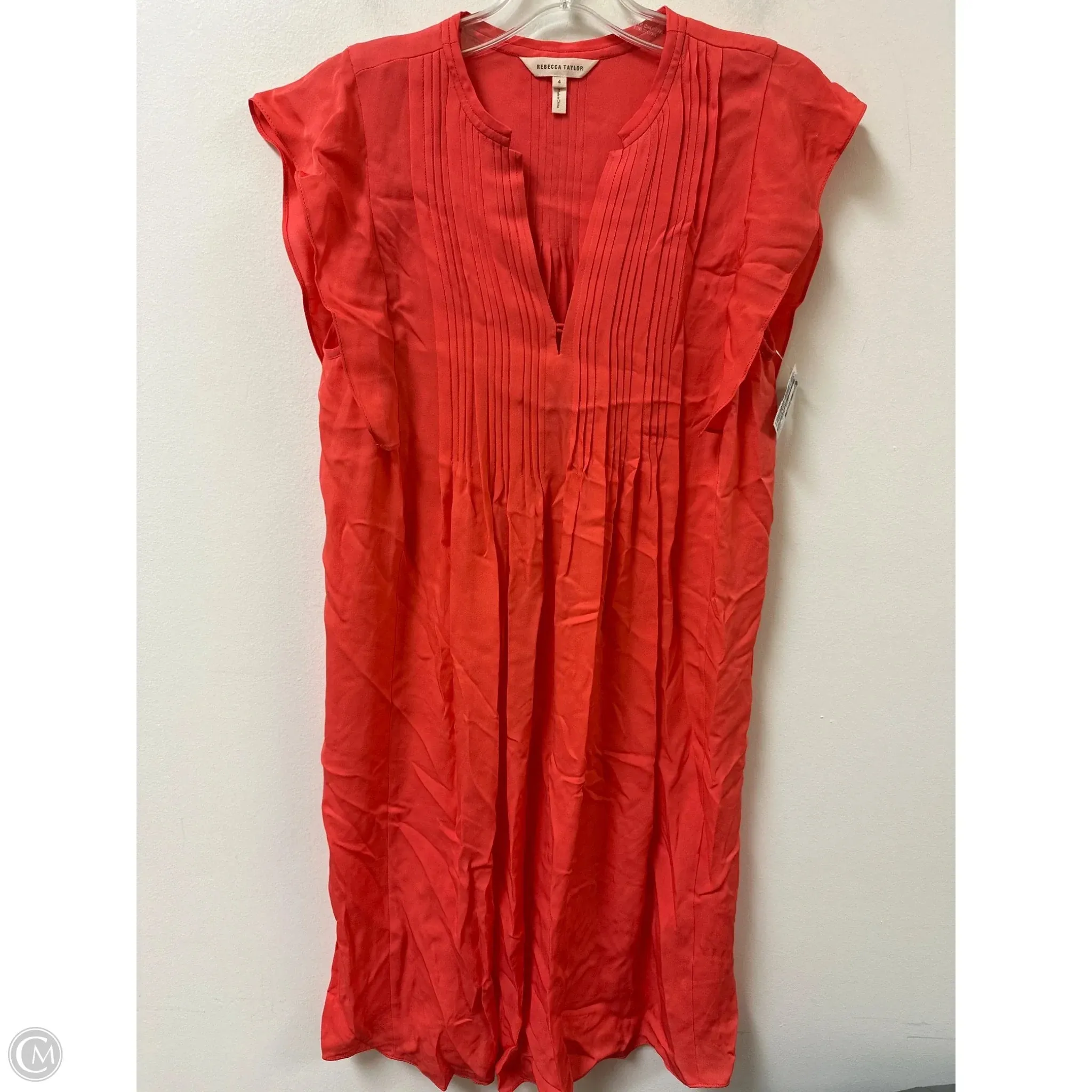 Dress Casual Short By Rebecca Taylor In Coral, Size: S