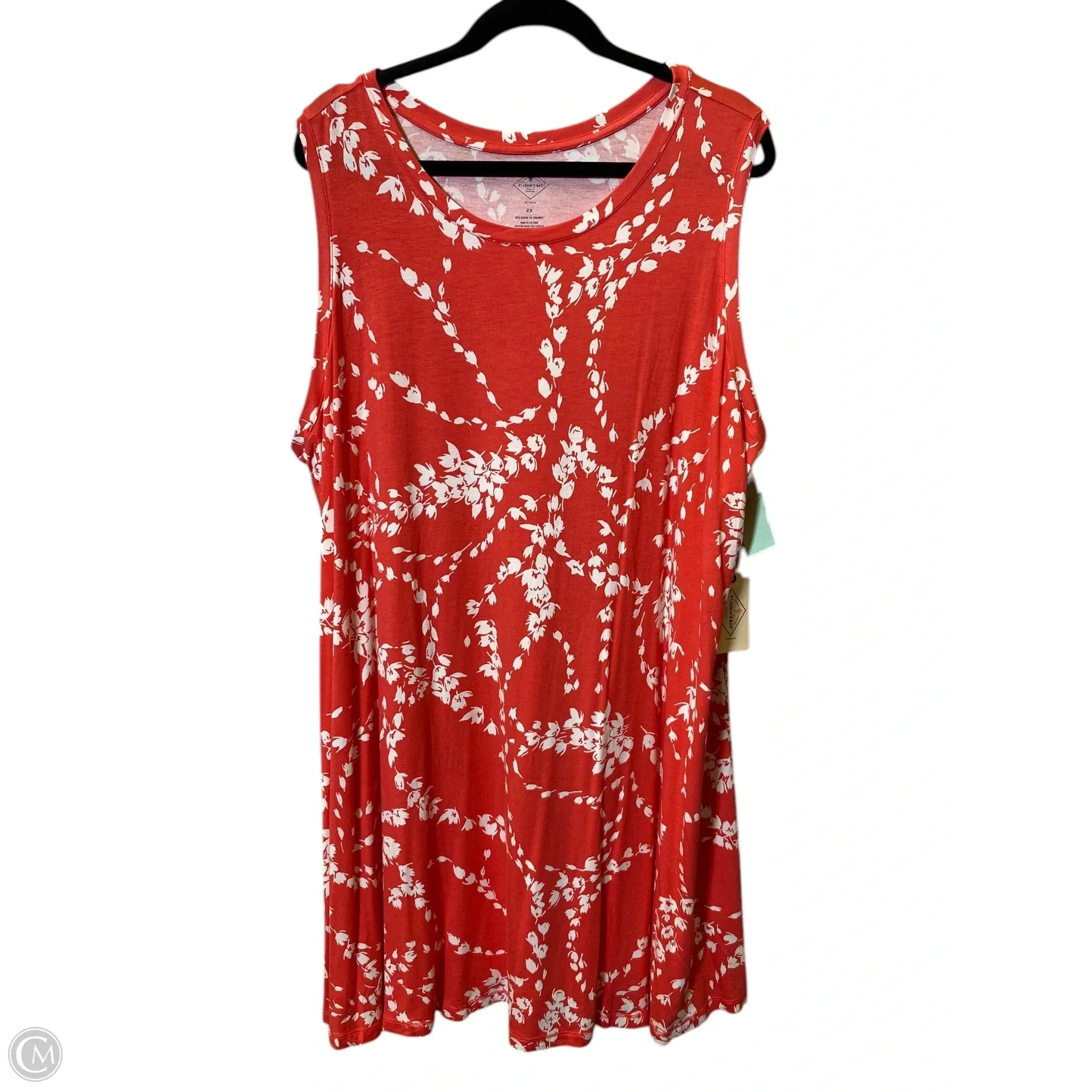 Dress Casual Short By St Johns Bay In Orange & White, Size: 2x