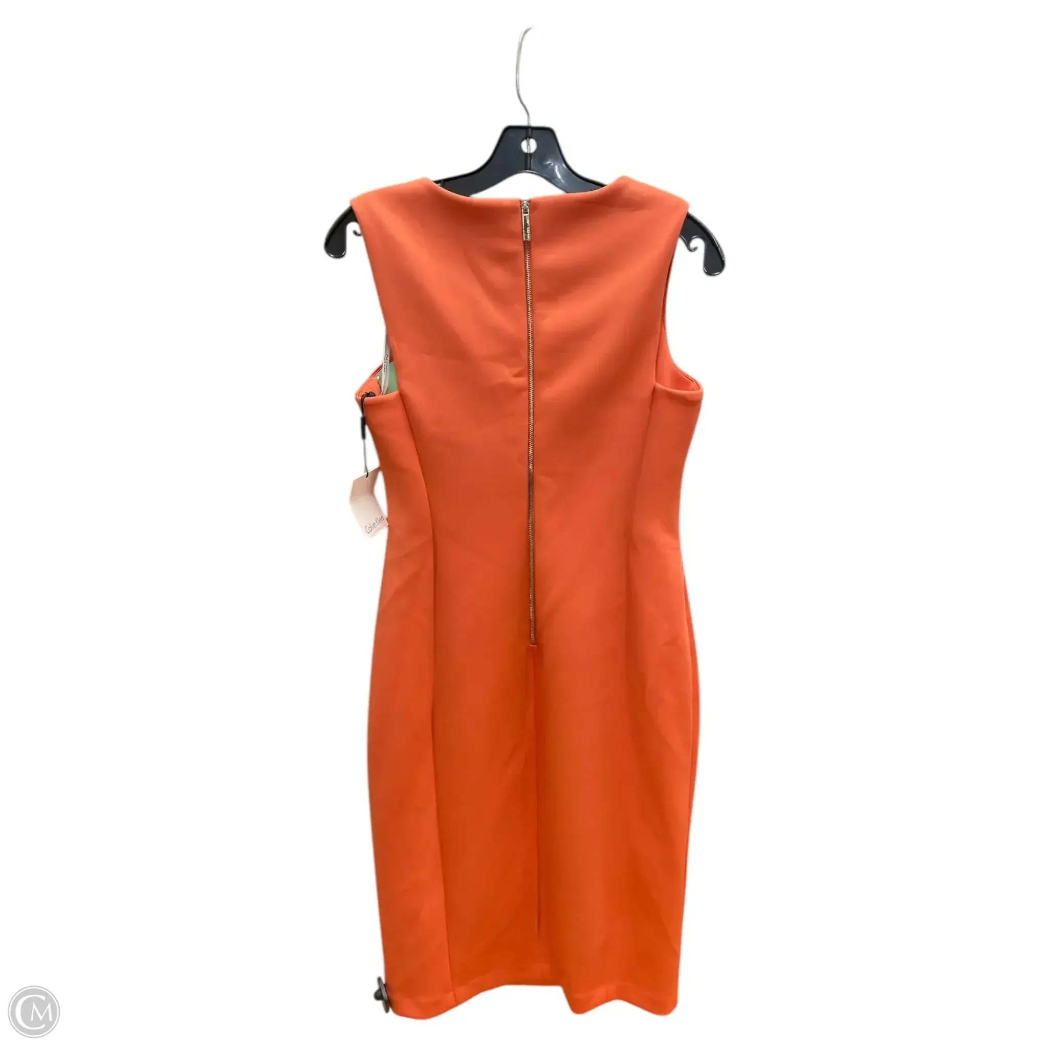 Dress Party Midi By Calvin Klein In Orange, Size: 6