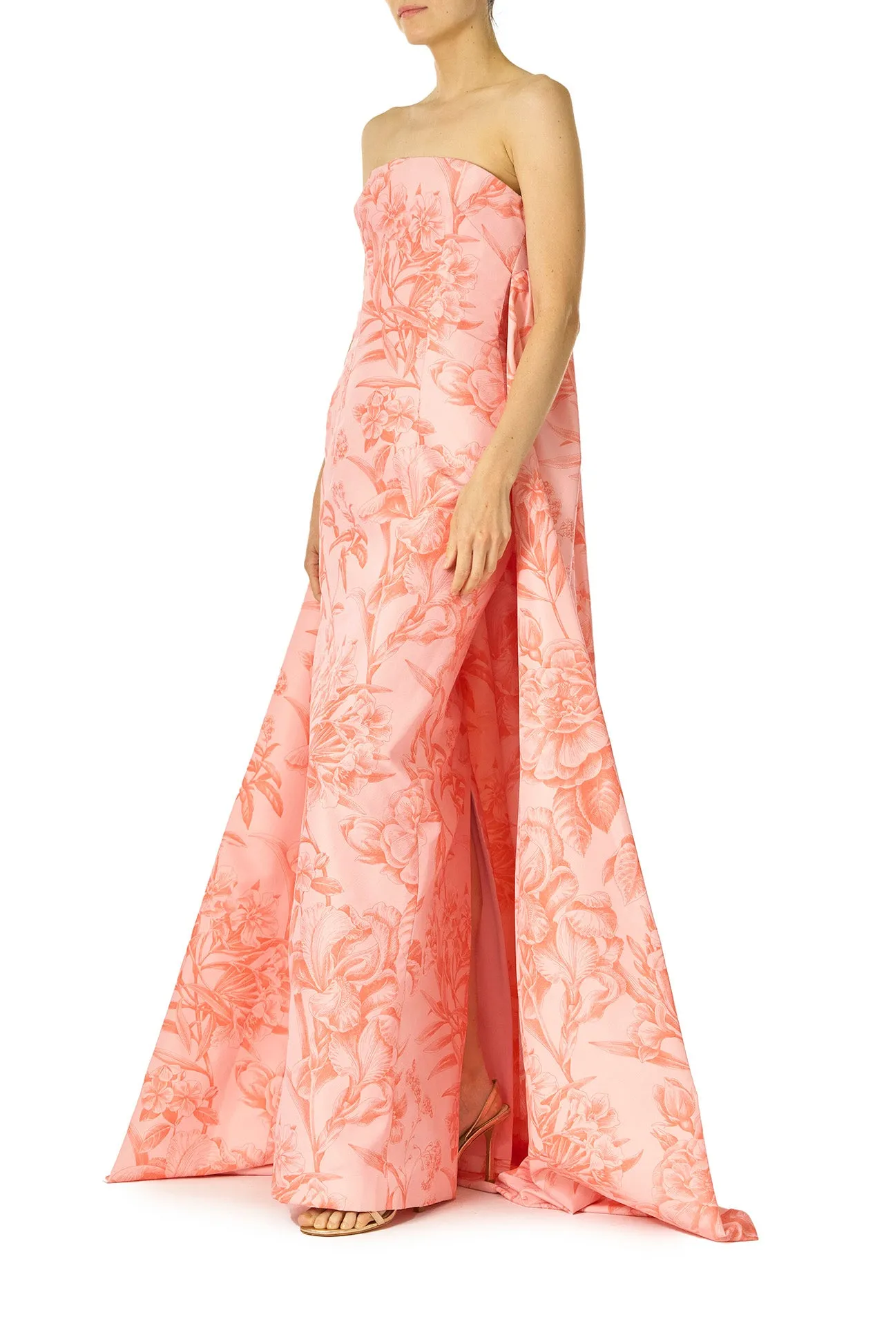 Floral Print Column Gown