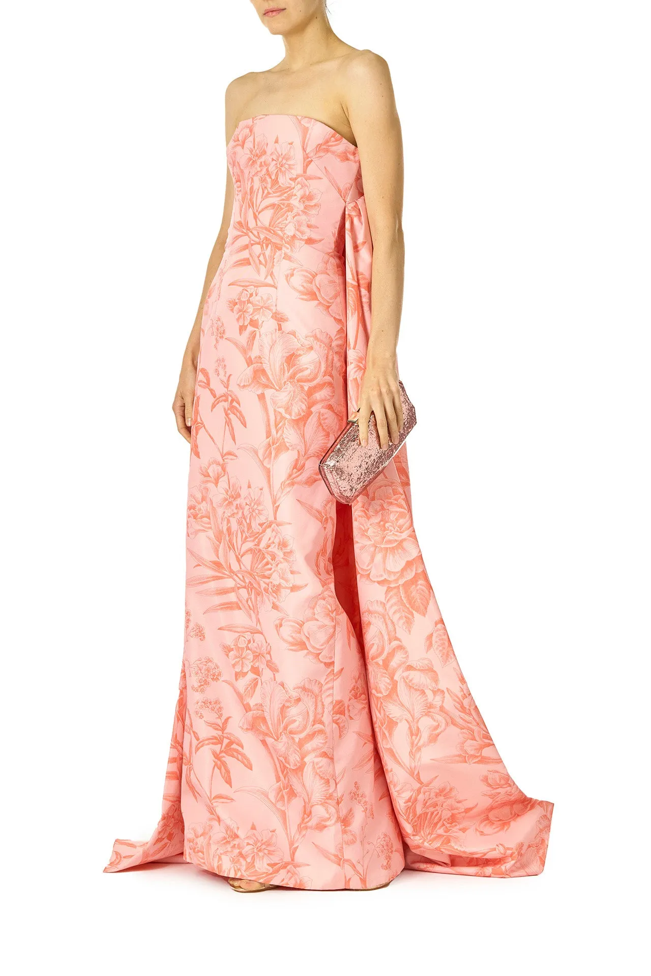 Floral Print Column Gown