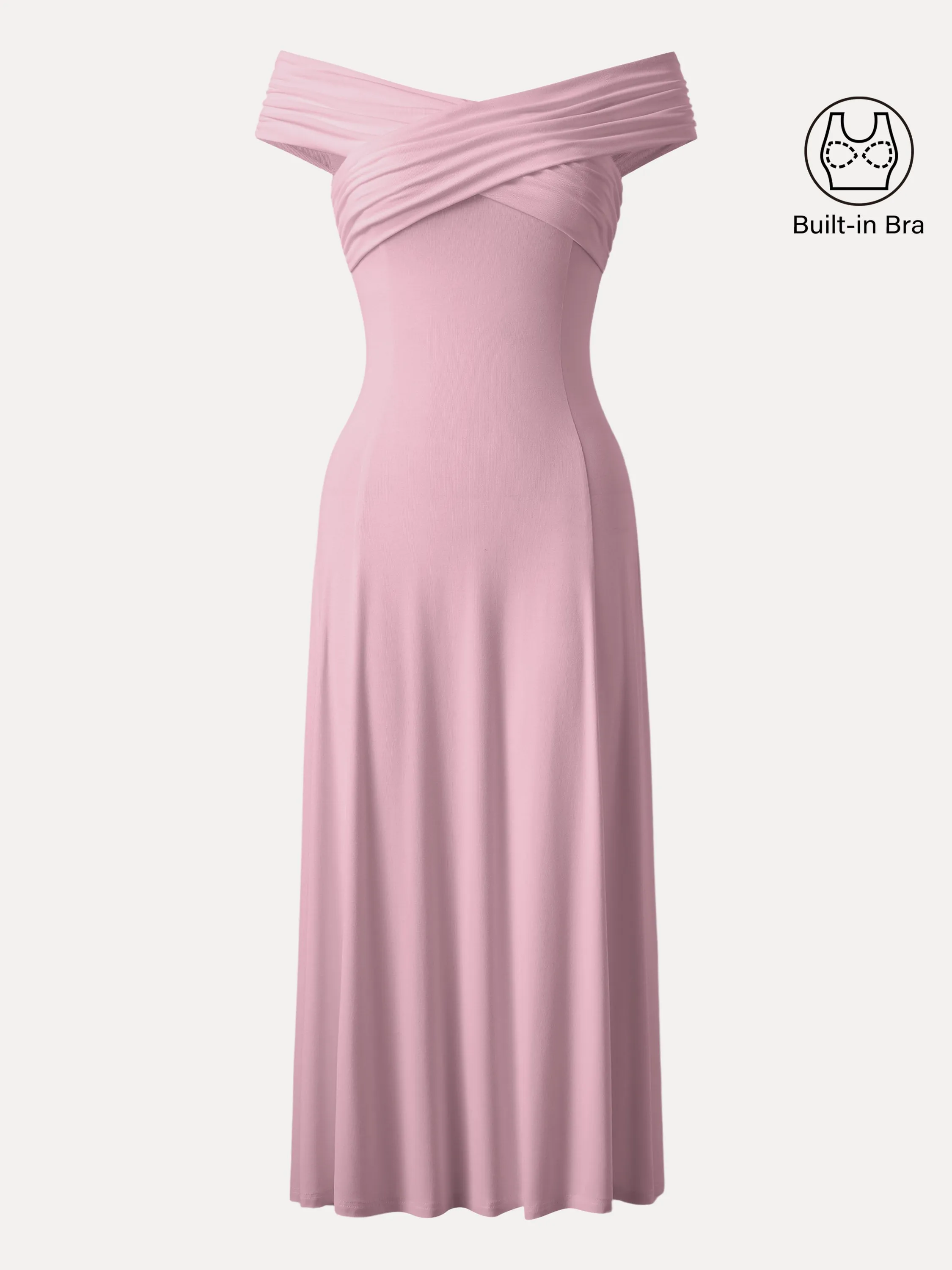 Flowy Criss Cross Off-shoulder Midi Brami Dress