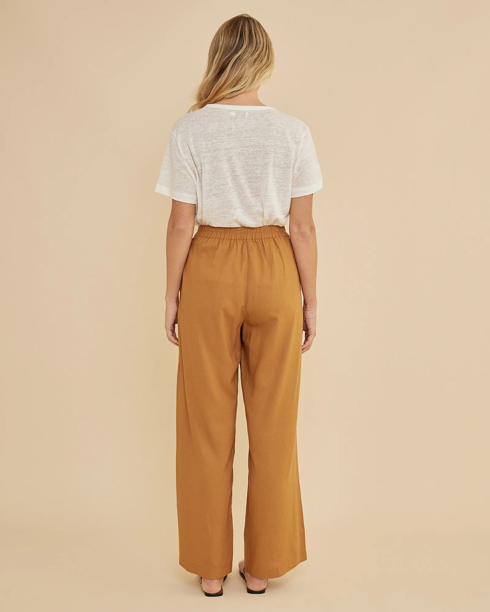 Francesca Pleated Pant - Ochre
